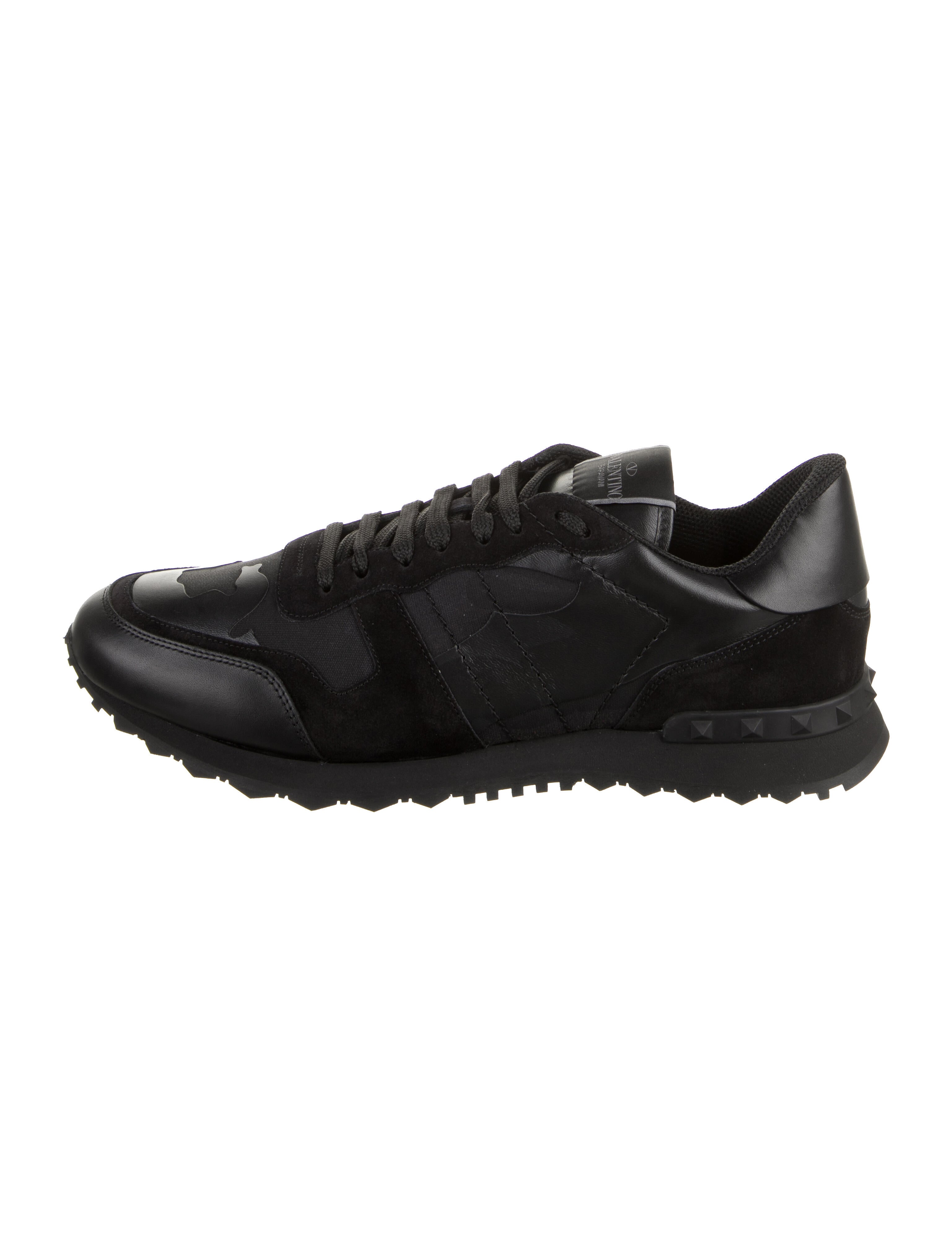 Valentino Leather Studded Accents Athletic Sneakers