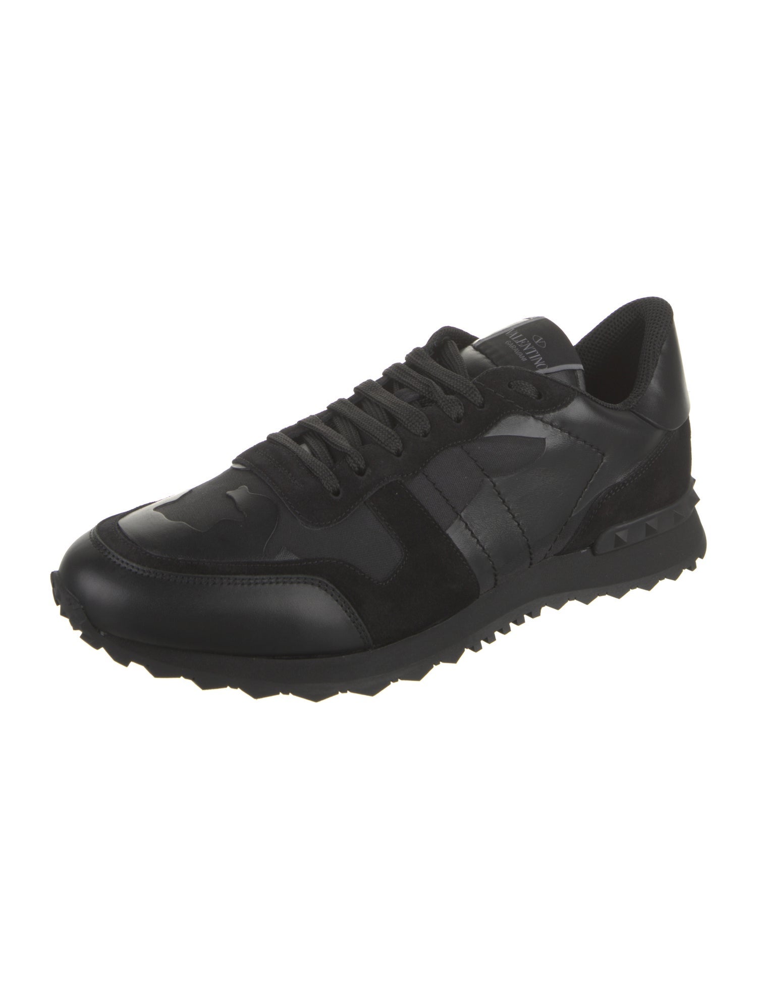Valentino Leather Studded Accents Sneakers