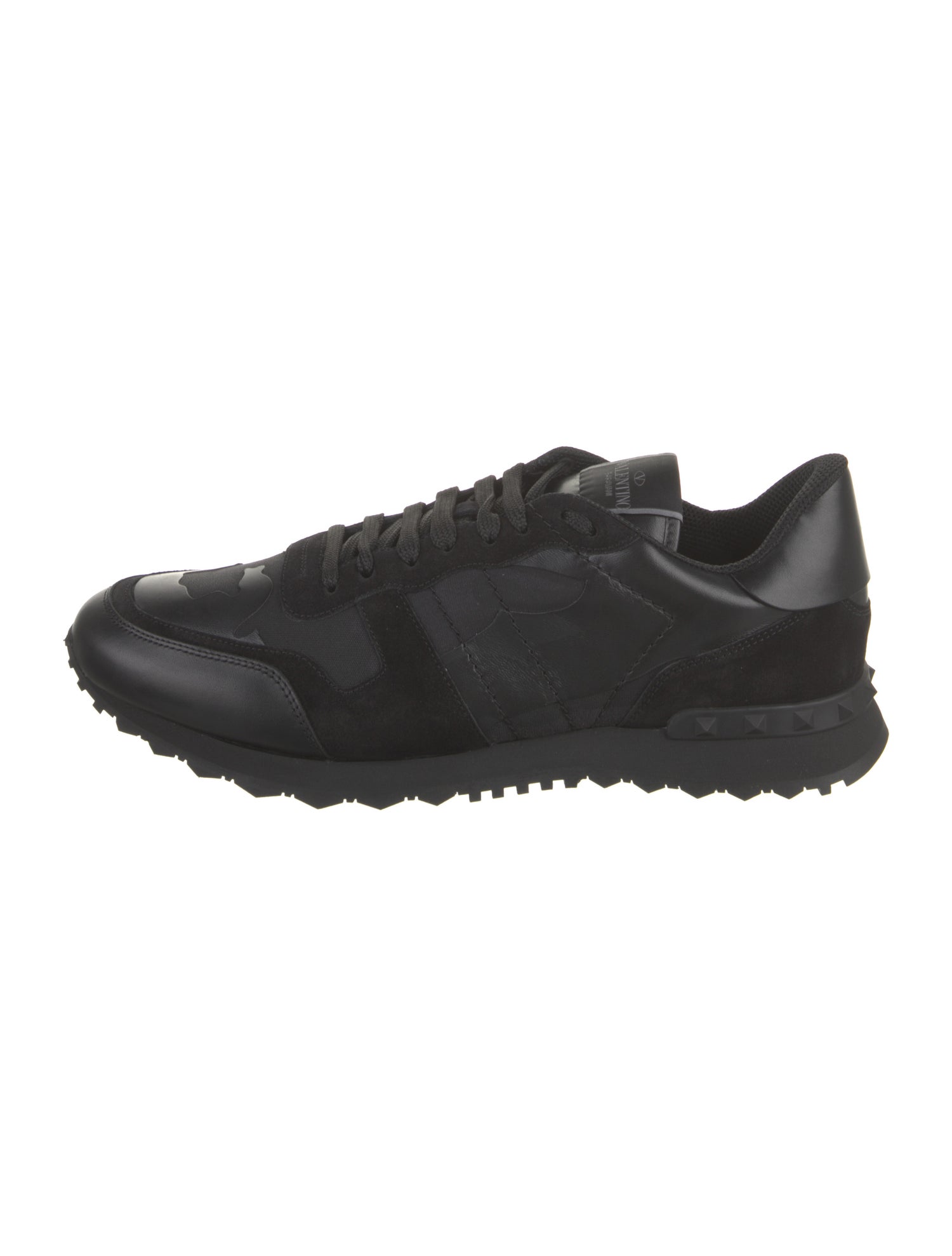 Valentino Leather Studded Accents Sneakers