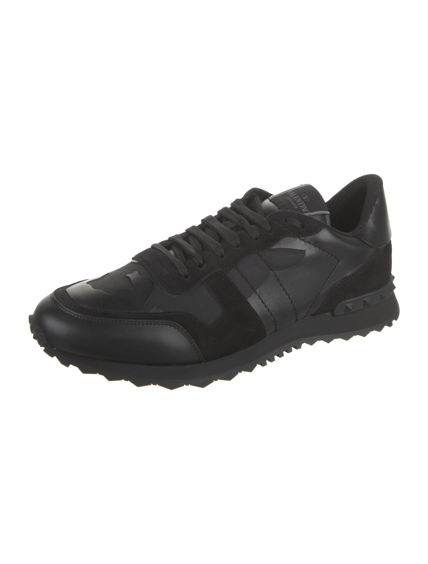 Valentino Leather Studded Accents Sneakers