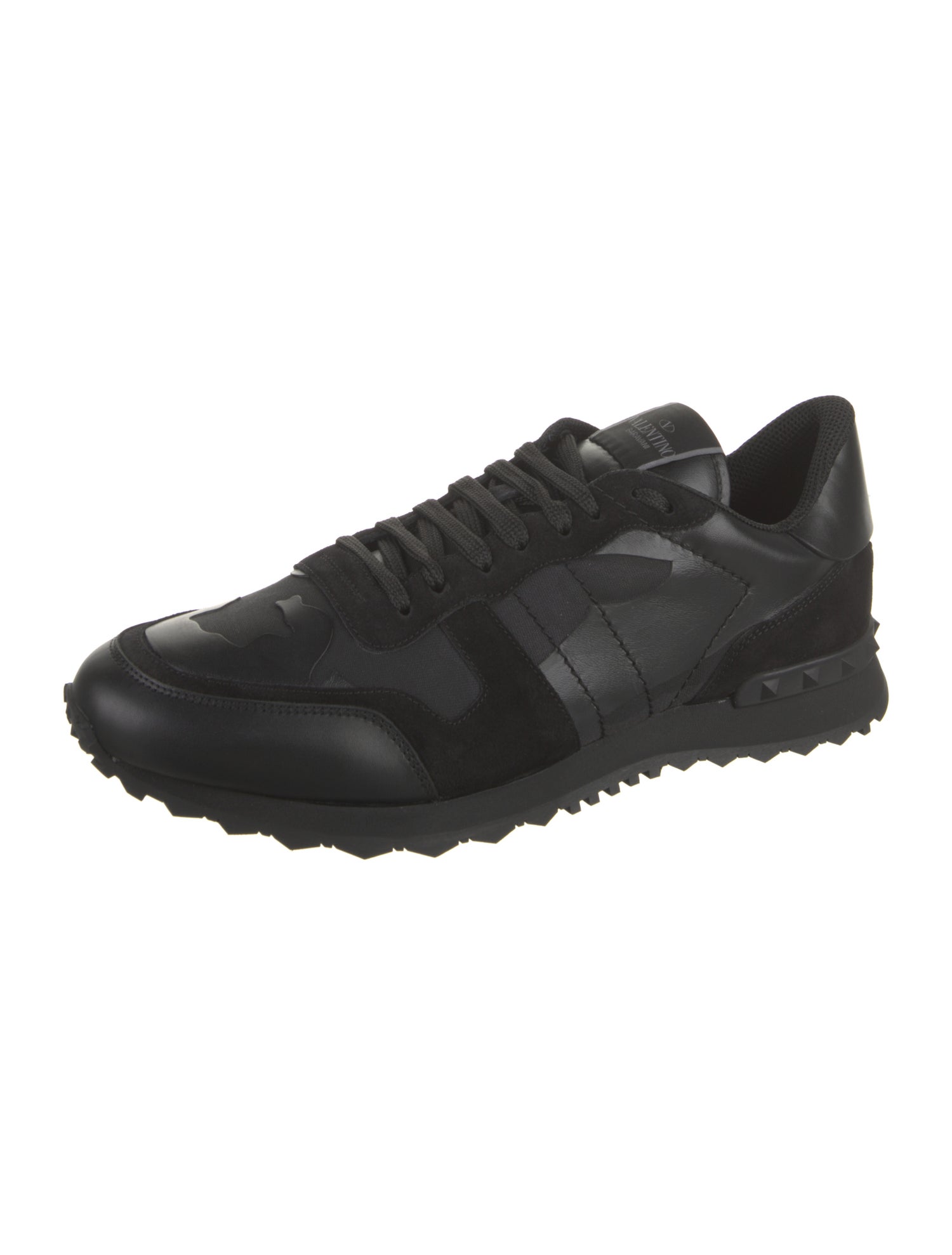 Valentino Leather Studded Accents Sneakers