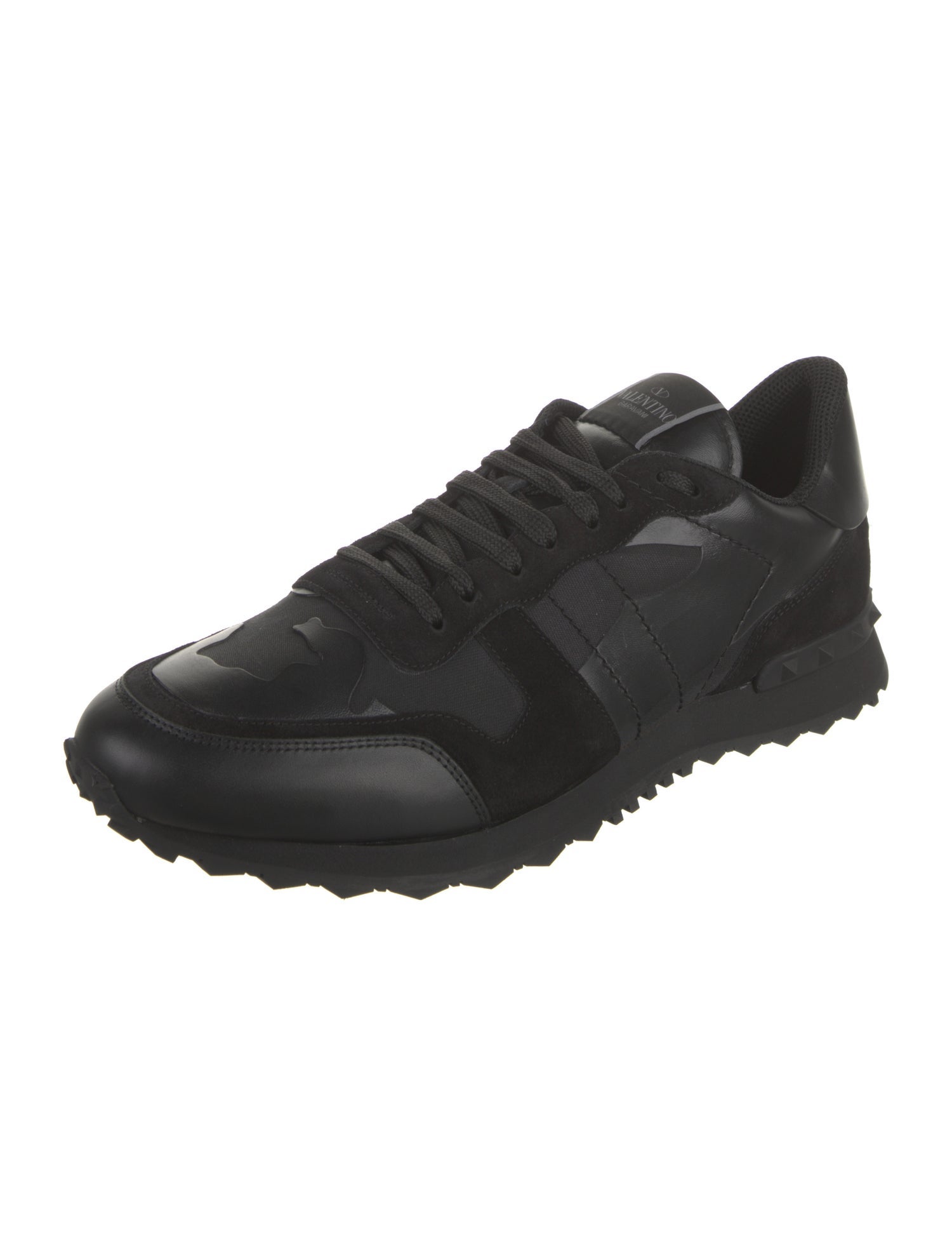 Valentino Leather Studded Accents Sneakers