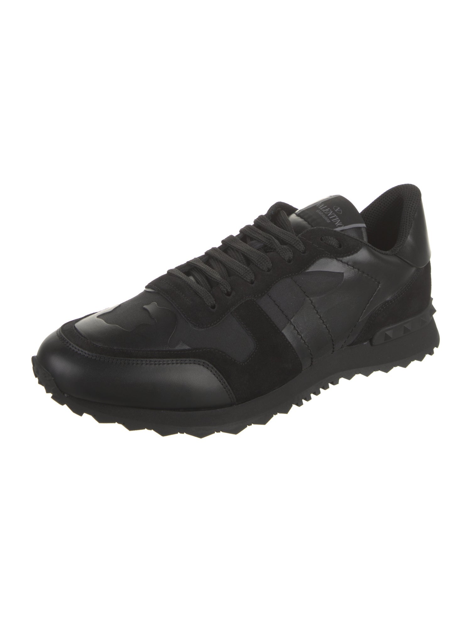 Valentino Leather Studded Accents Sneakers