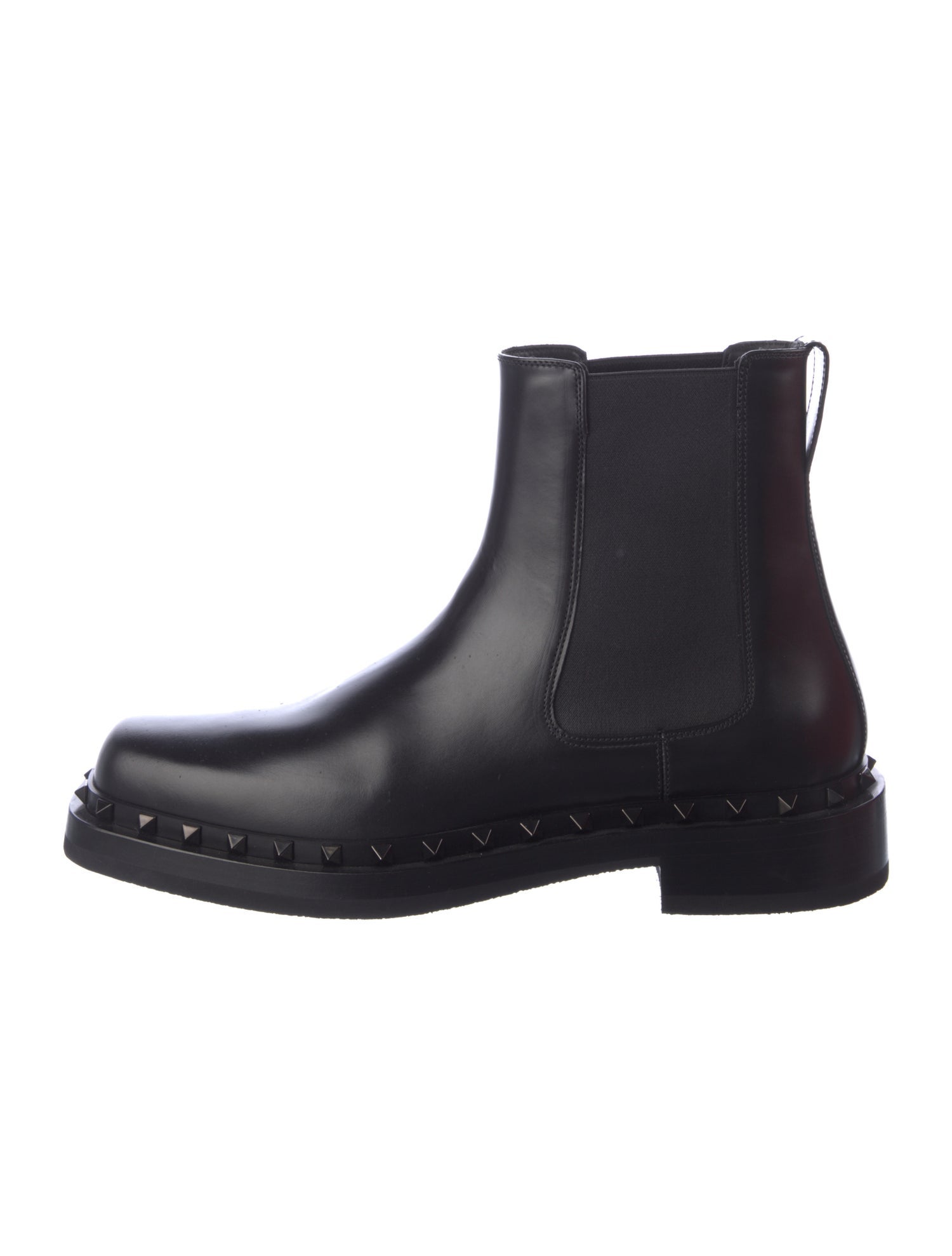 Valentino Rockstud Accents Leather Chelsea Boots