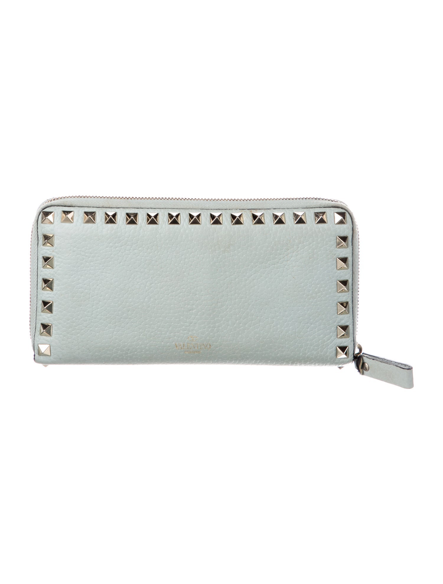 Valentino Rockstud Accents Leather Continental Wallet