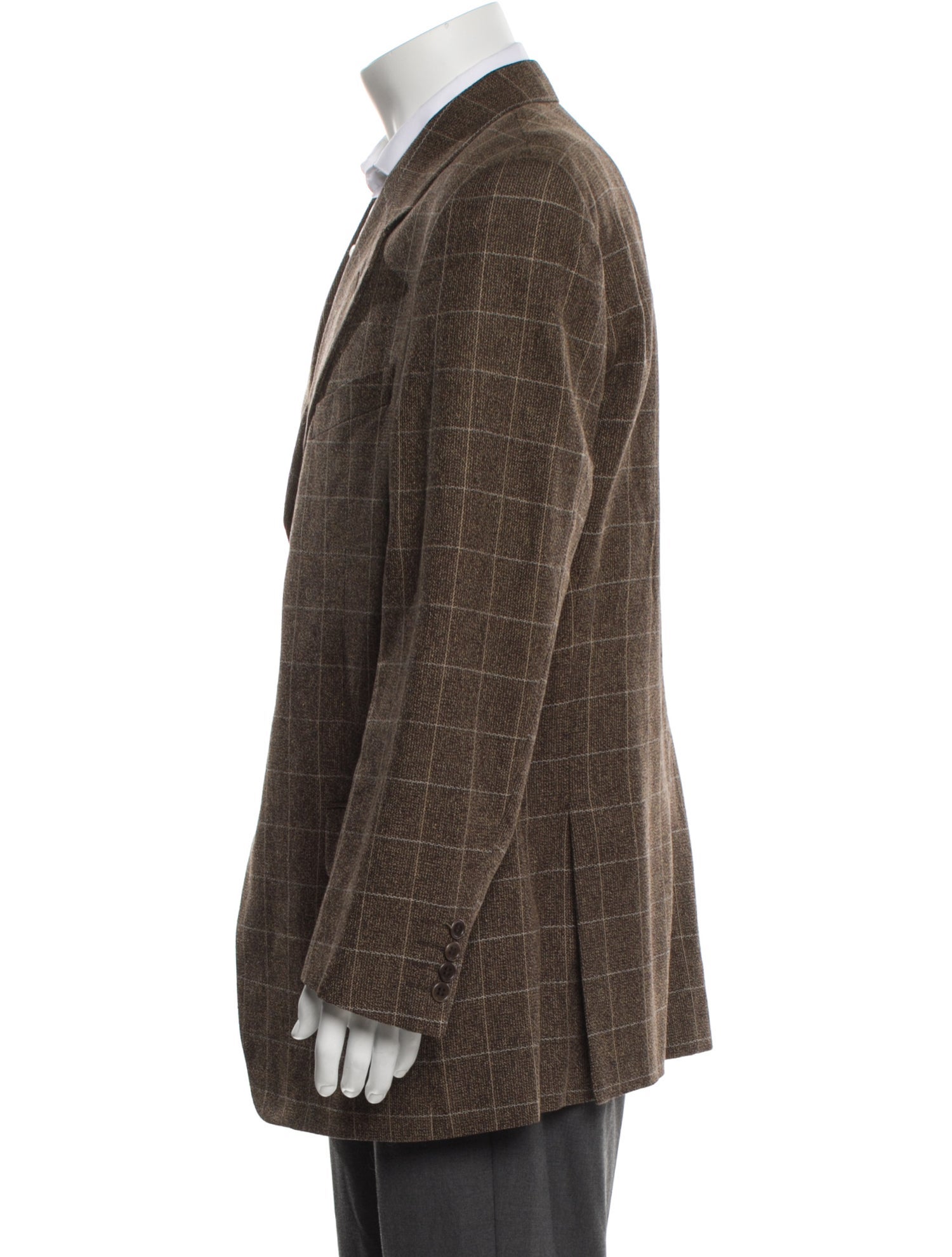 Valentino Silk Plaid Print Overcoat