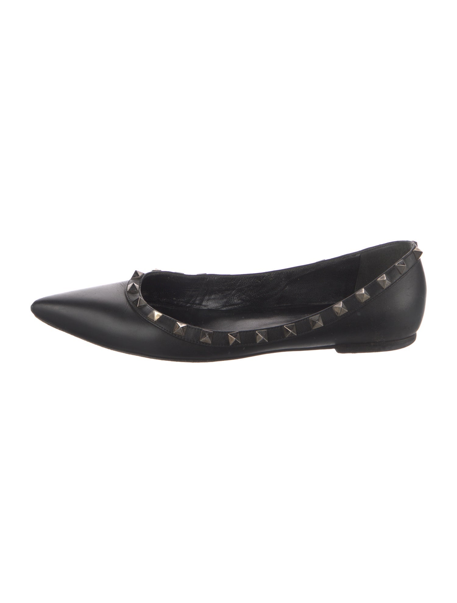 Valentino Rockstud Accents Leather Ballet Flats