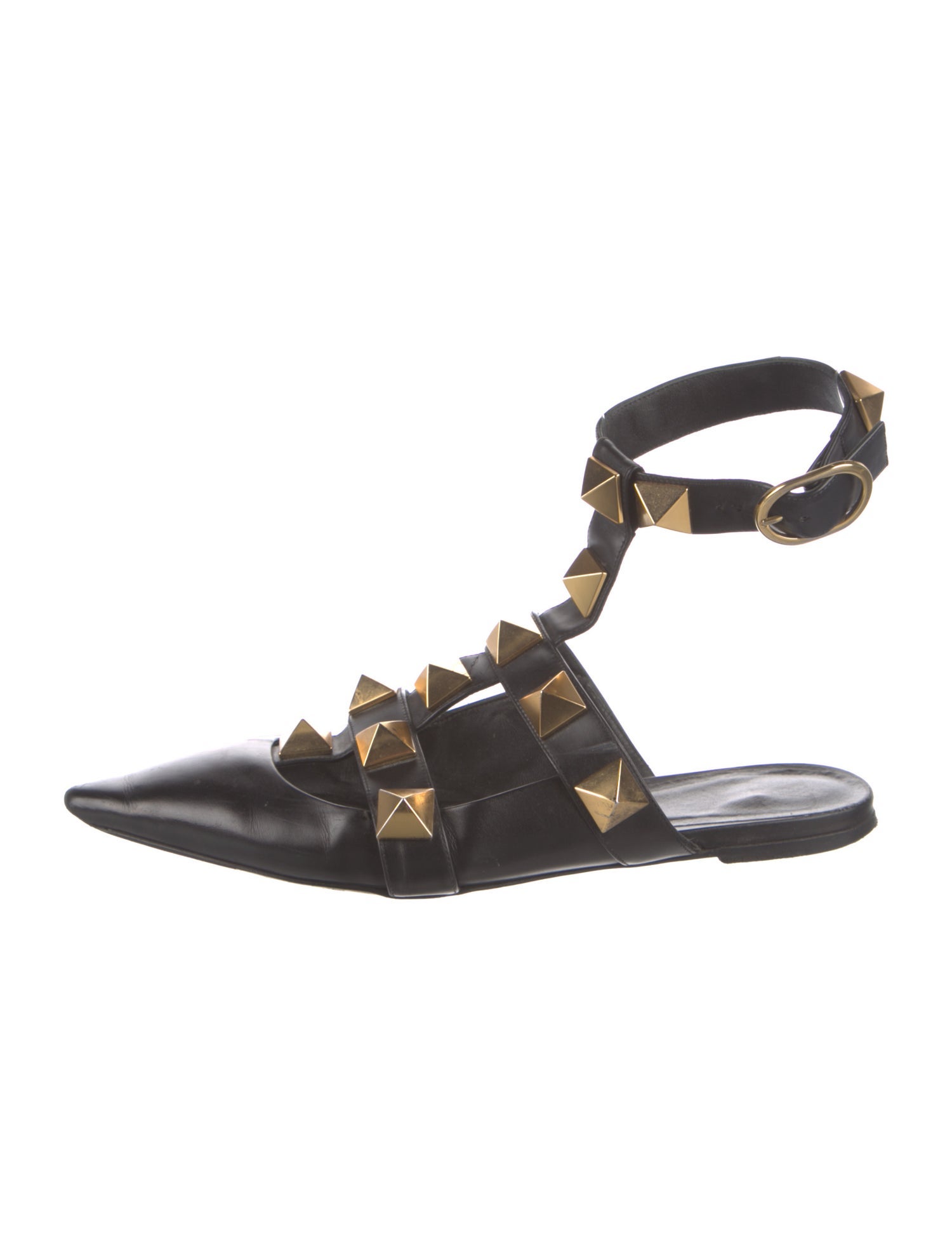 Valentino Rockstud Accents Leather Mules