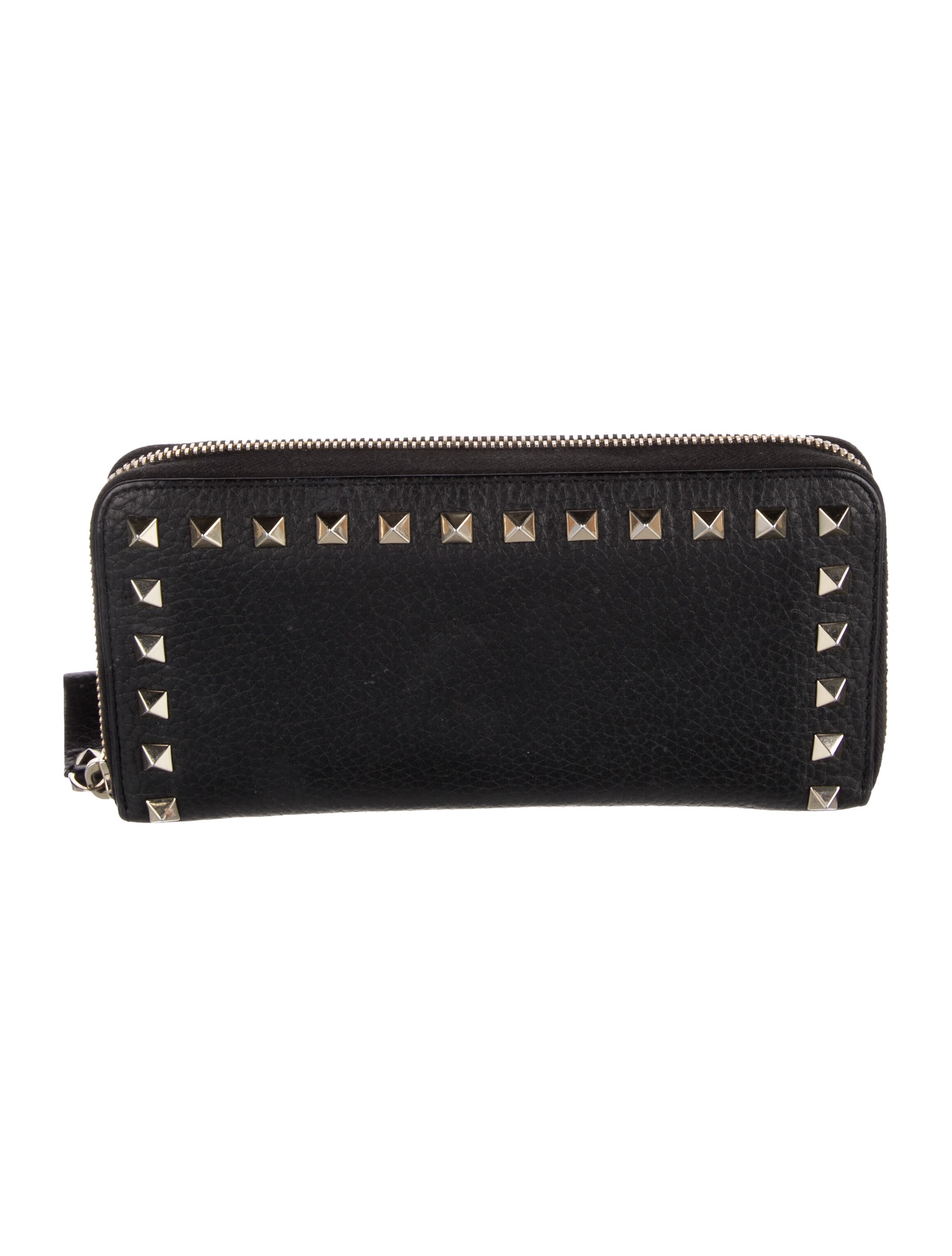 Valentino Rockstud Accents Leather Continental Wallet