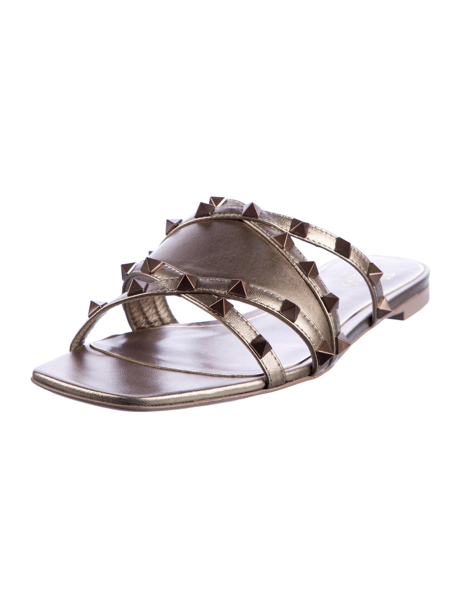 Valentino Rockstud Accents Leather Flats