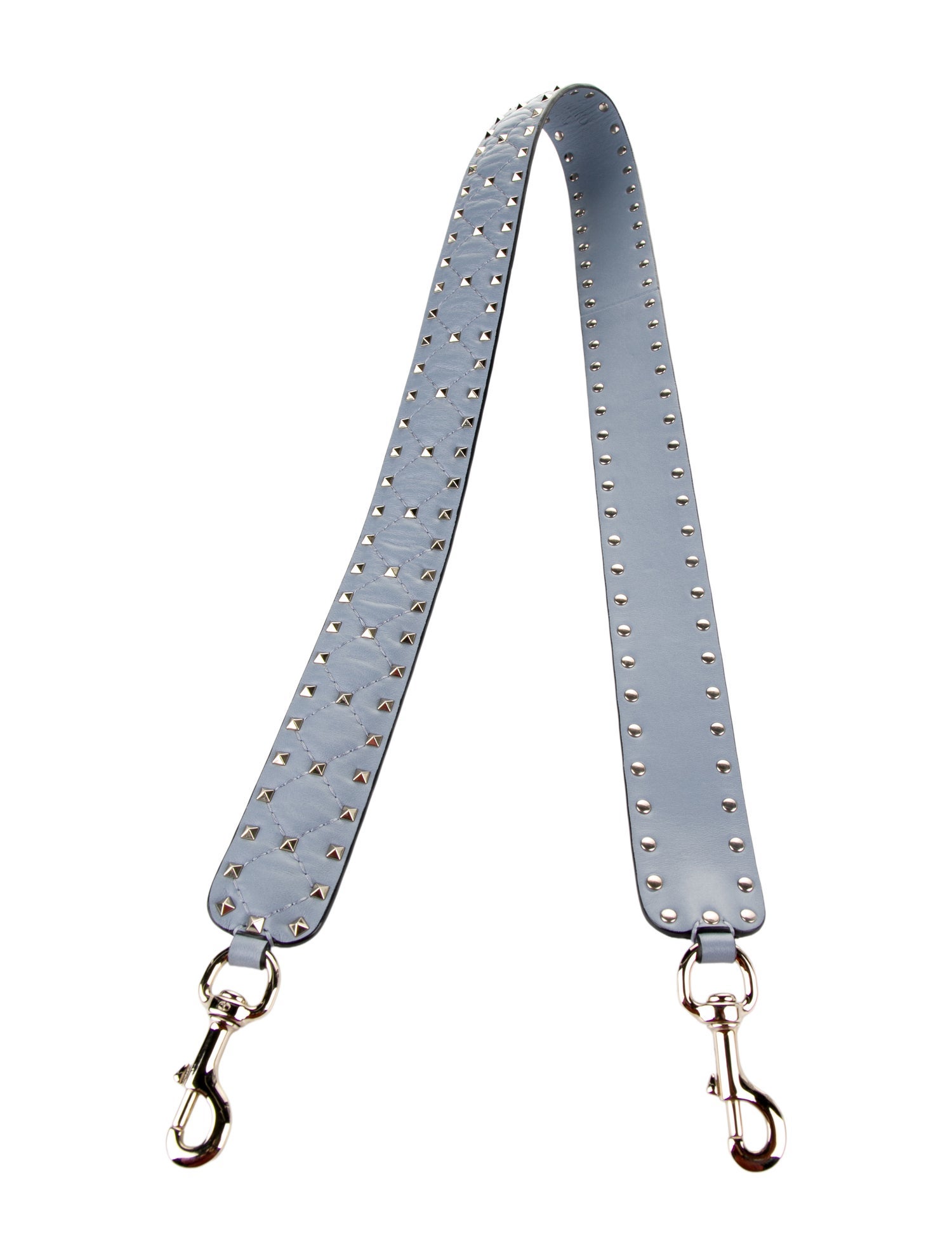 Valentino Blue Leather Silver Tone Bag Strap