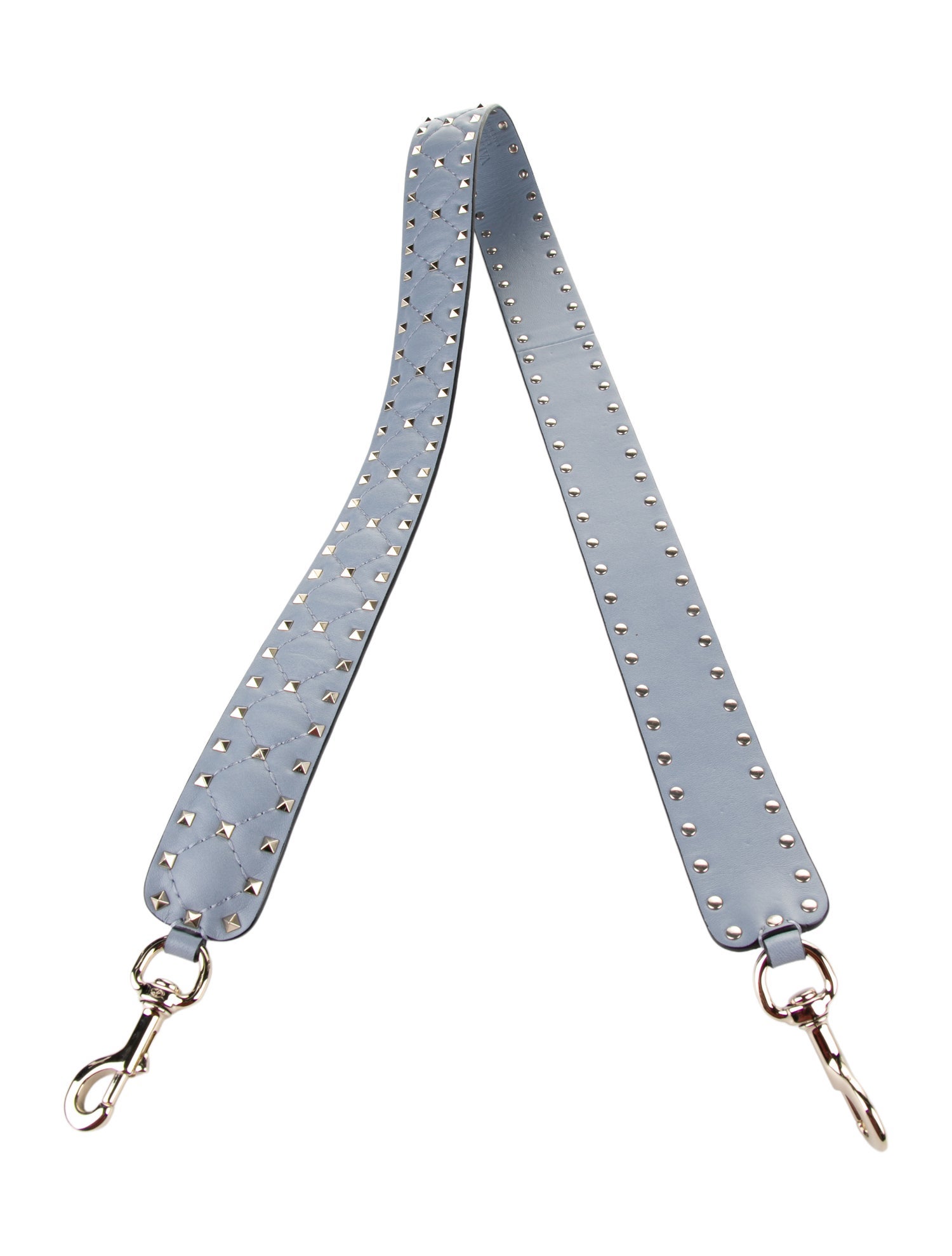 Valentino Blue Leather Silver Tone Bag Strap