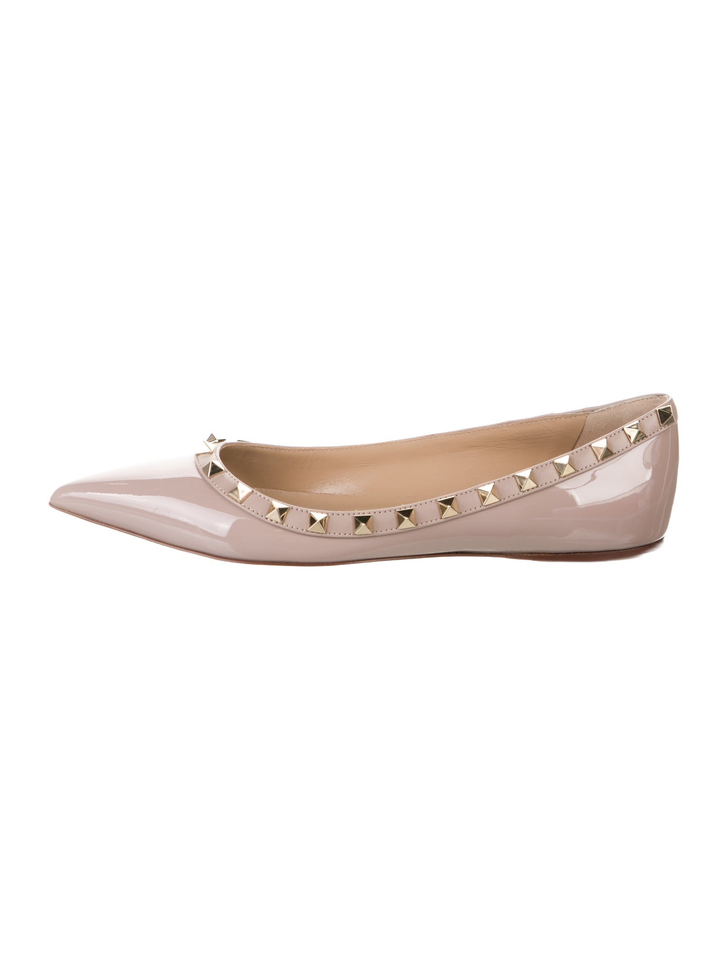 Valentino Rockstud Accents Patent Leather Ballet Flats