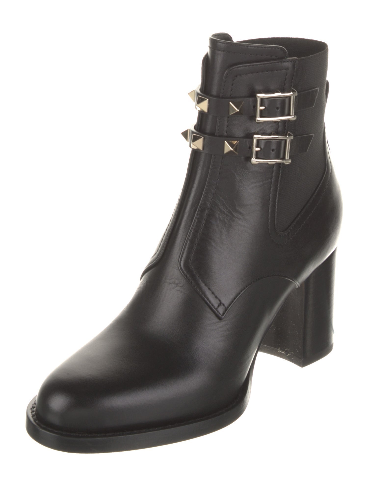 Valentino Leather Studded Accents Boots