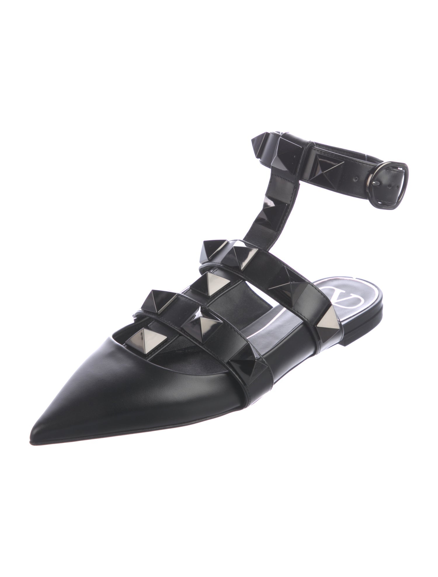 Valentino Rockstud Accents Leather Mules