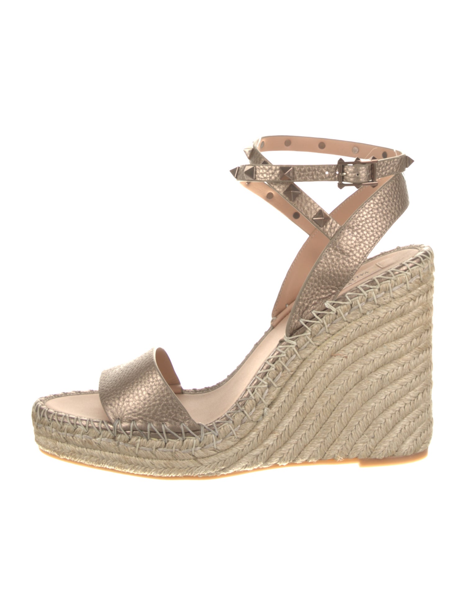 Valentino Leather Colorblock Pattern Espadrilles