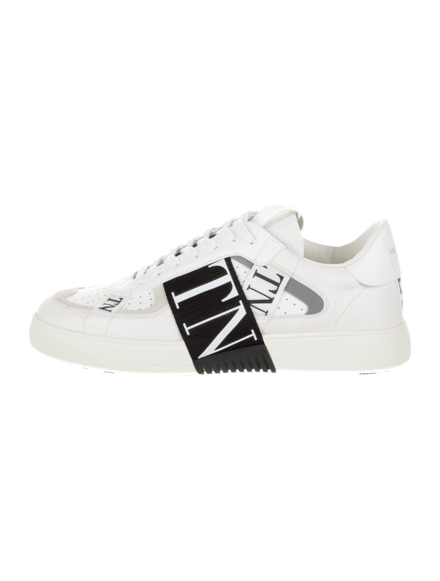 Valentino Leather Graphic Print Sneakers