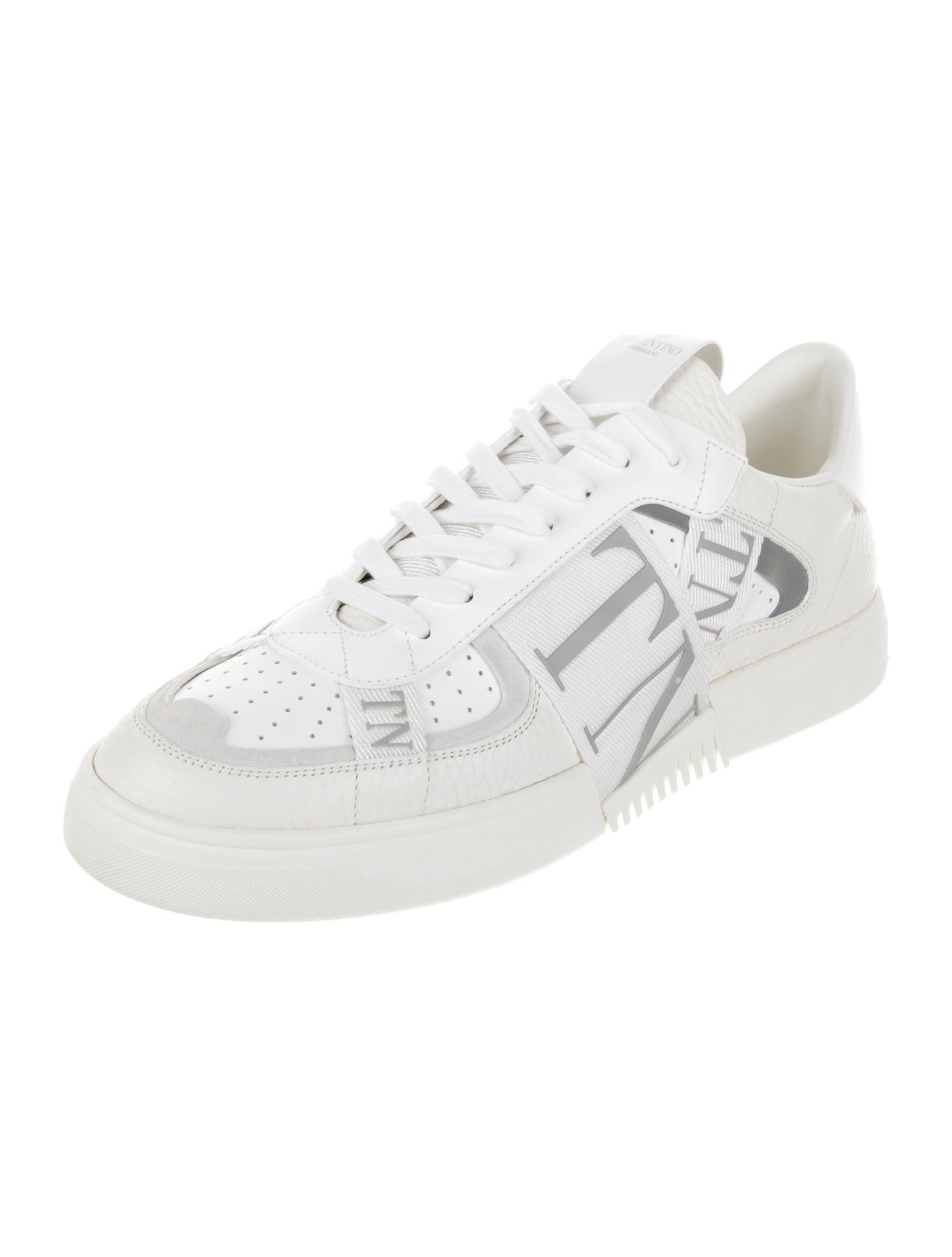 Valentino Leather Printed Sneakers