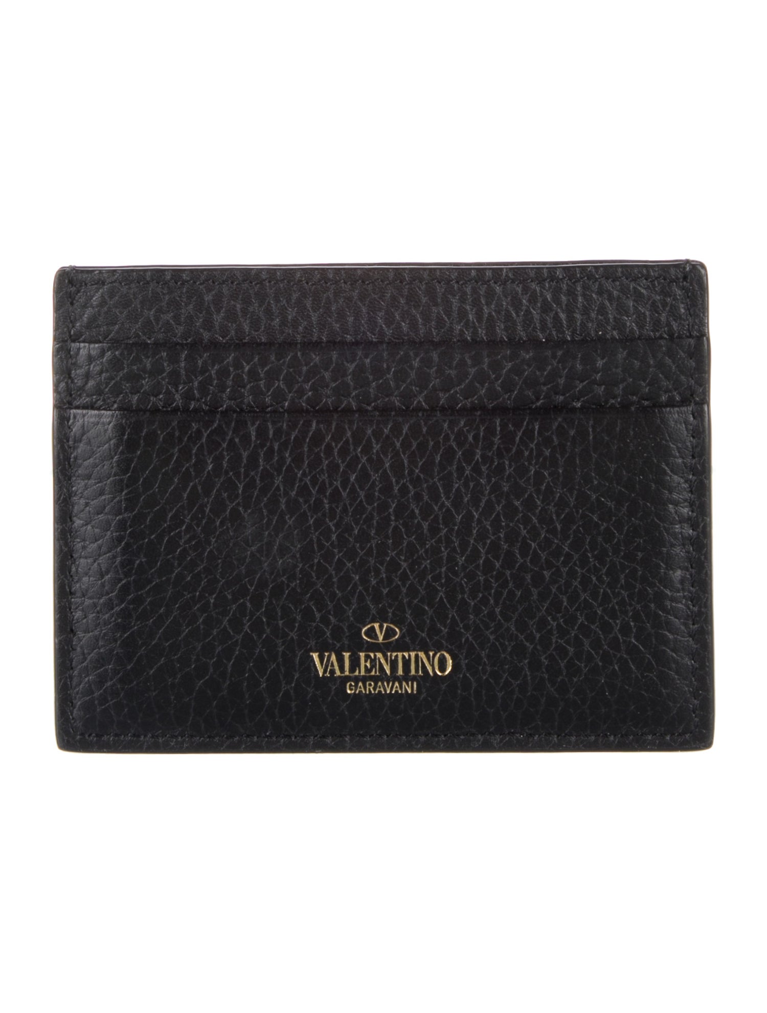 Valentino Leather Graphic Print Card Holder