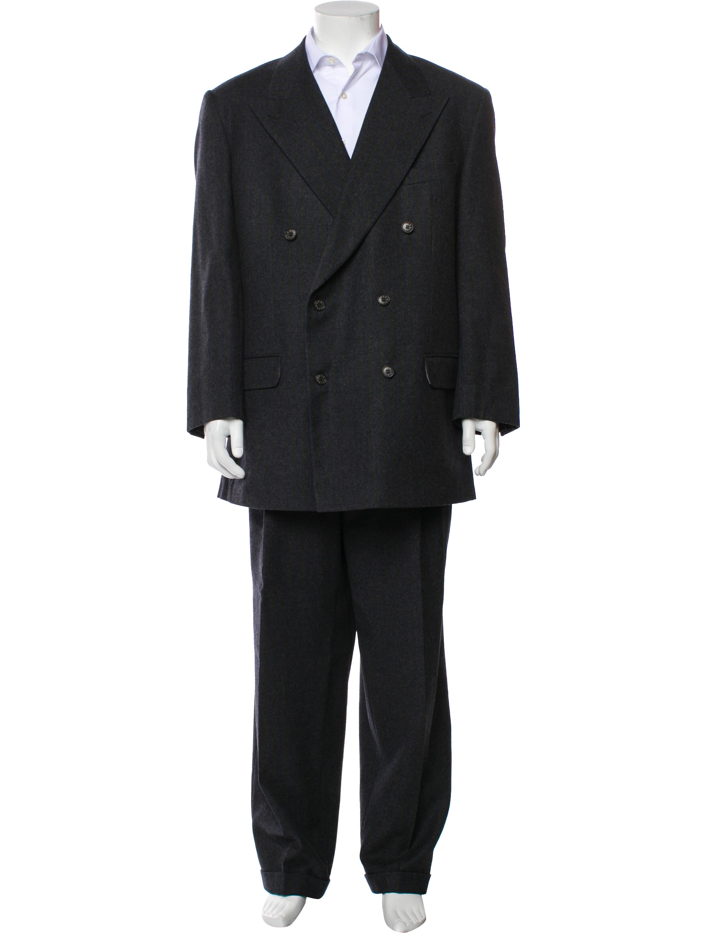 Valentino Striped Virgin Wool Two Piece Suit Set