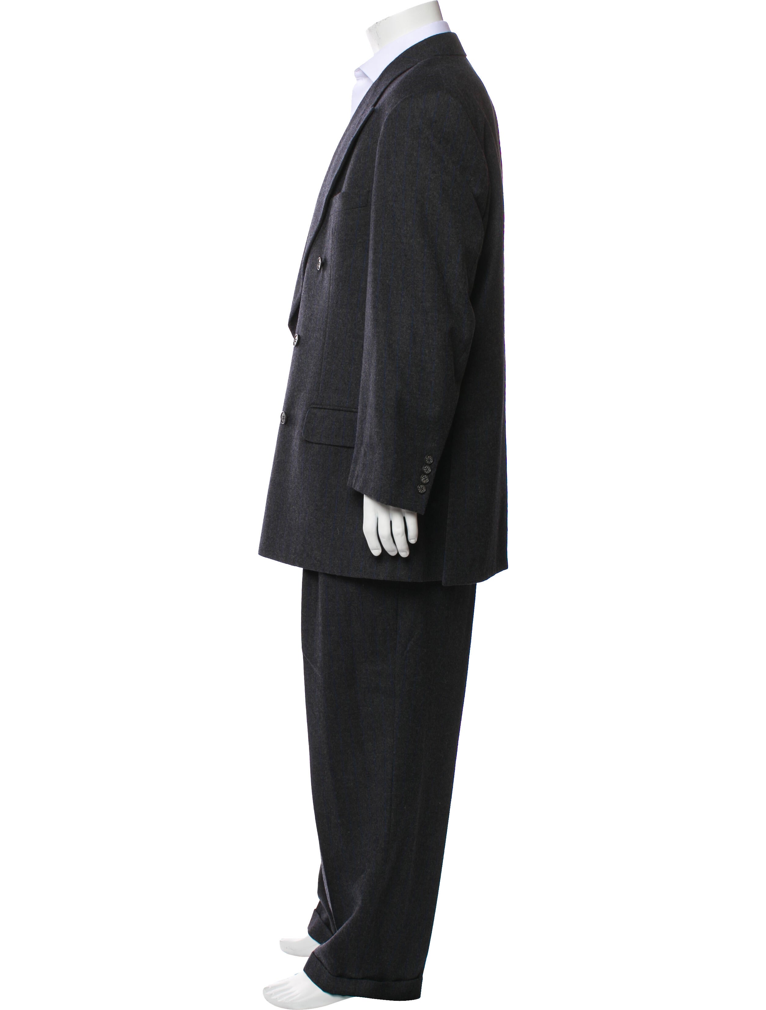 Valentino Striped Virgin Wool Two Piece Suit Set