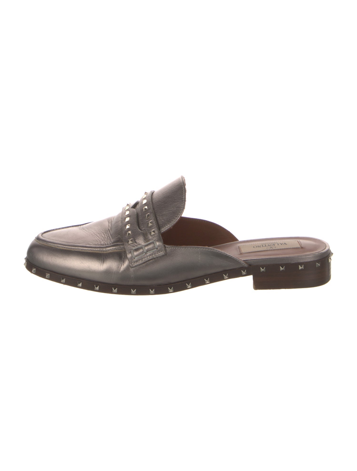 Valentino Rockstud Accents Leather Mules