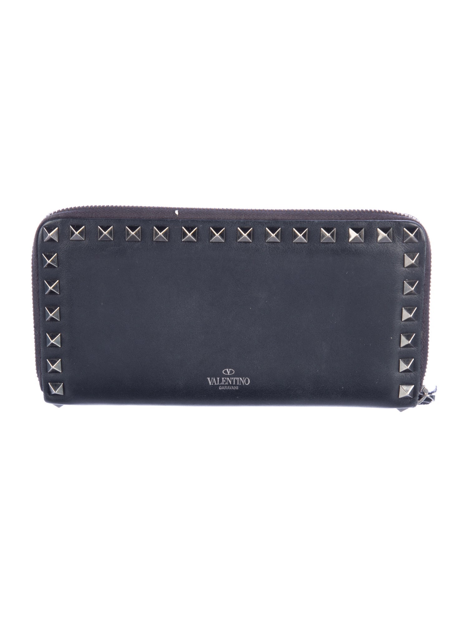Valentino Rockstud Accents Leather Continental Wallet
