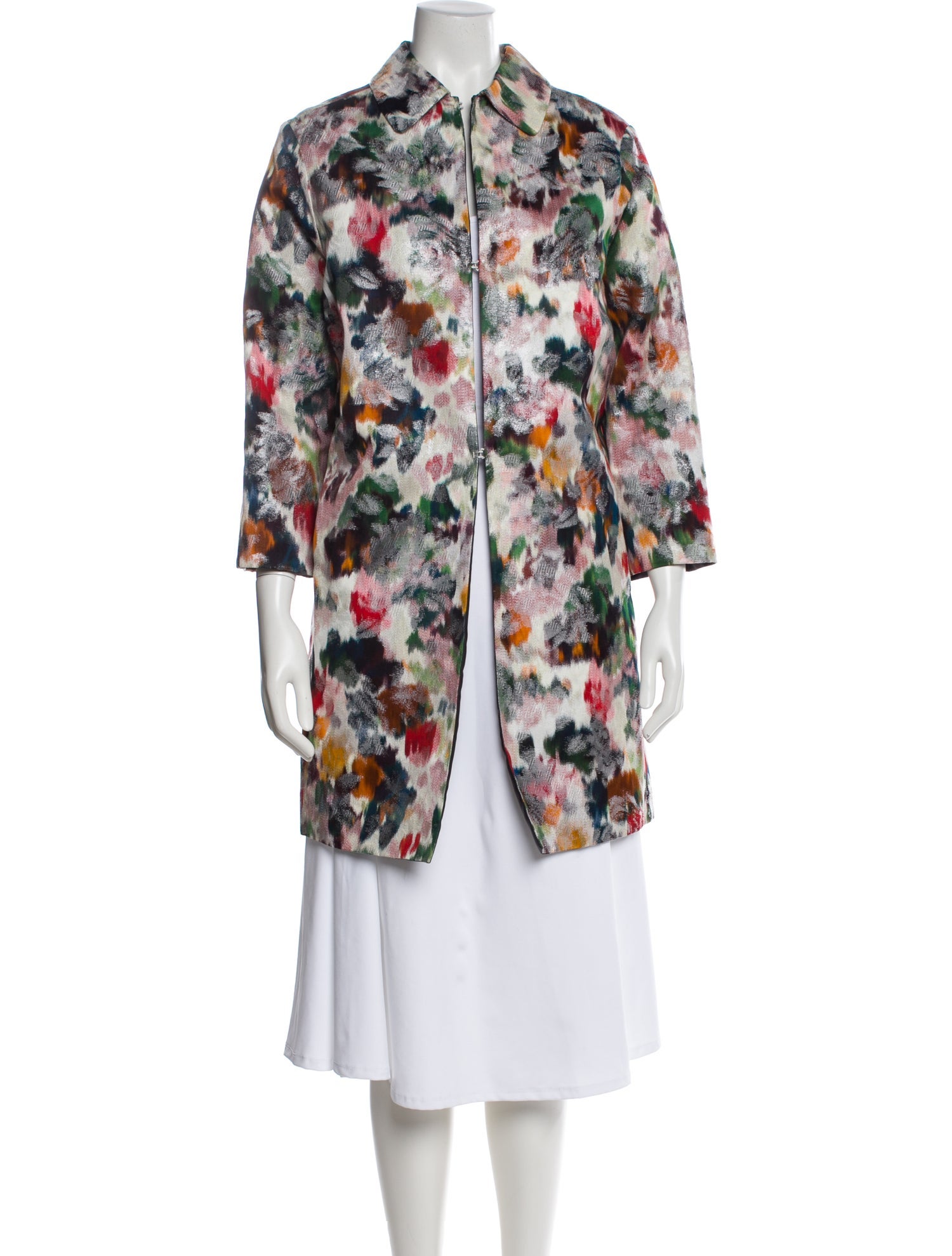 Valentino Floral Print Trench Coat