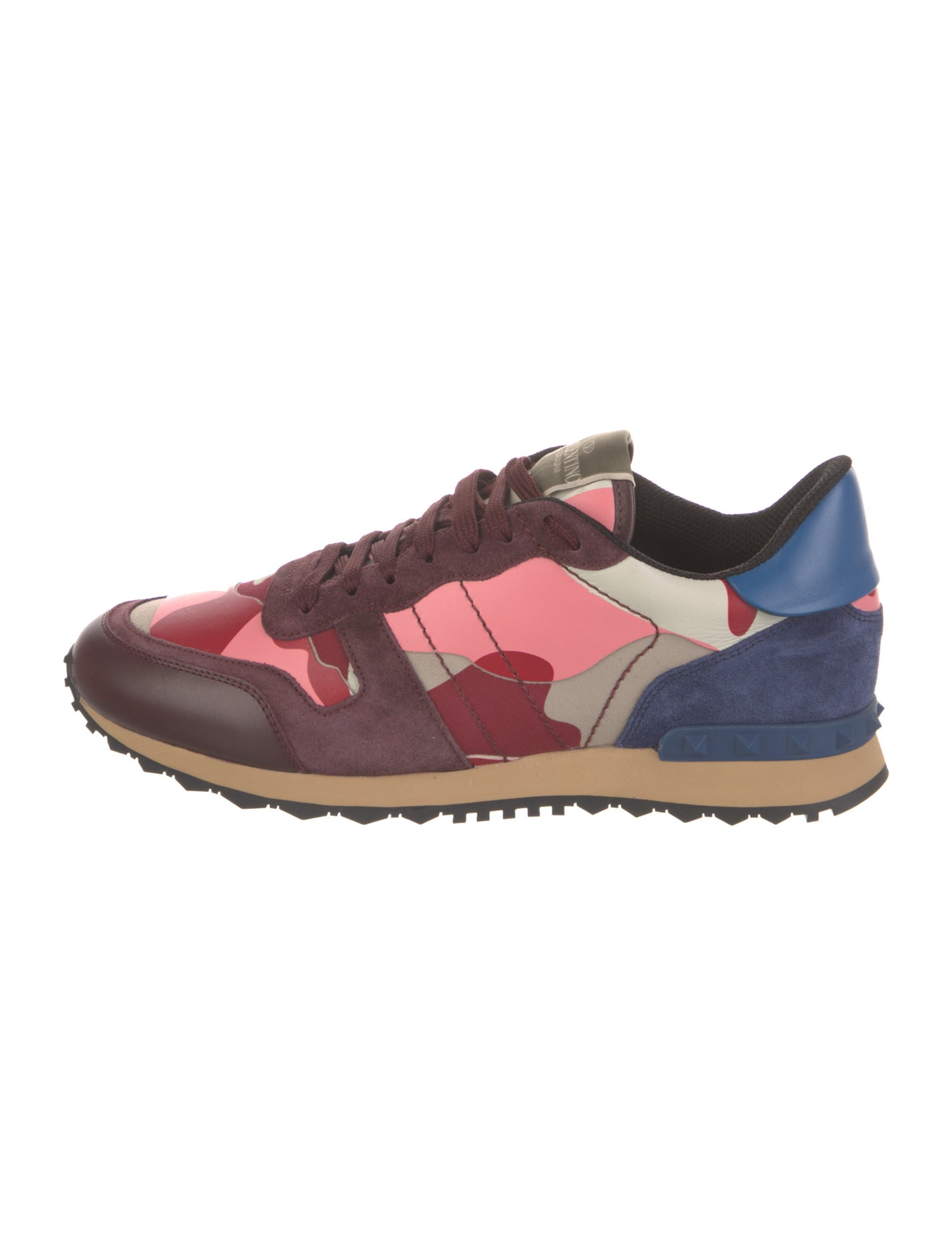 Valentino Rockstud Accents Leather Sneakers
