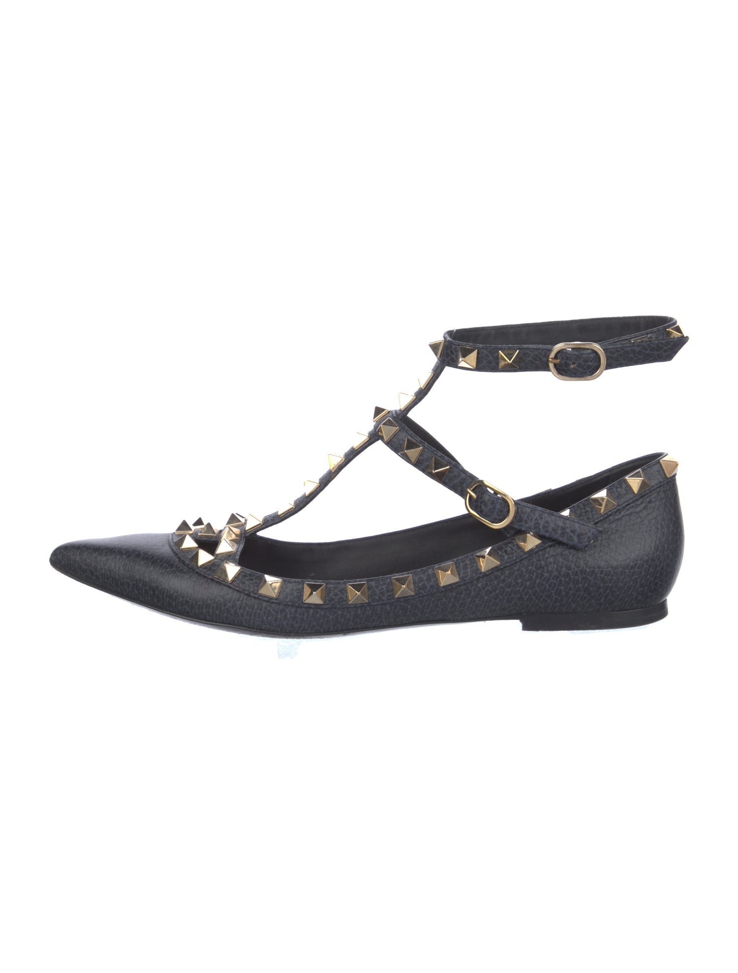 Valentino Rockstud Accents Leather Flats