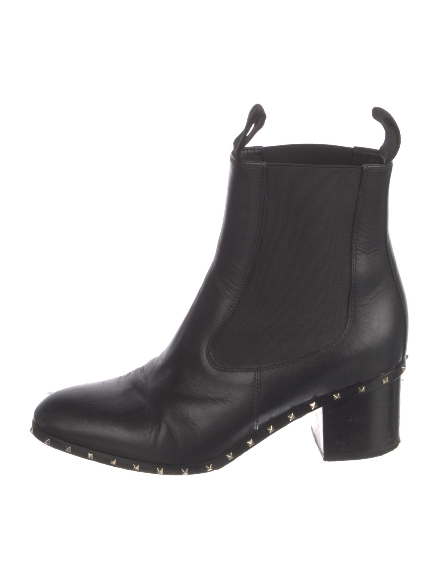 Valentino Rockstud Accents Leather Chelsea Boots