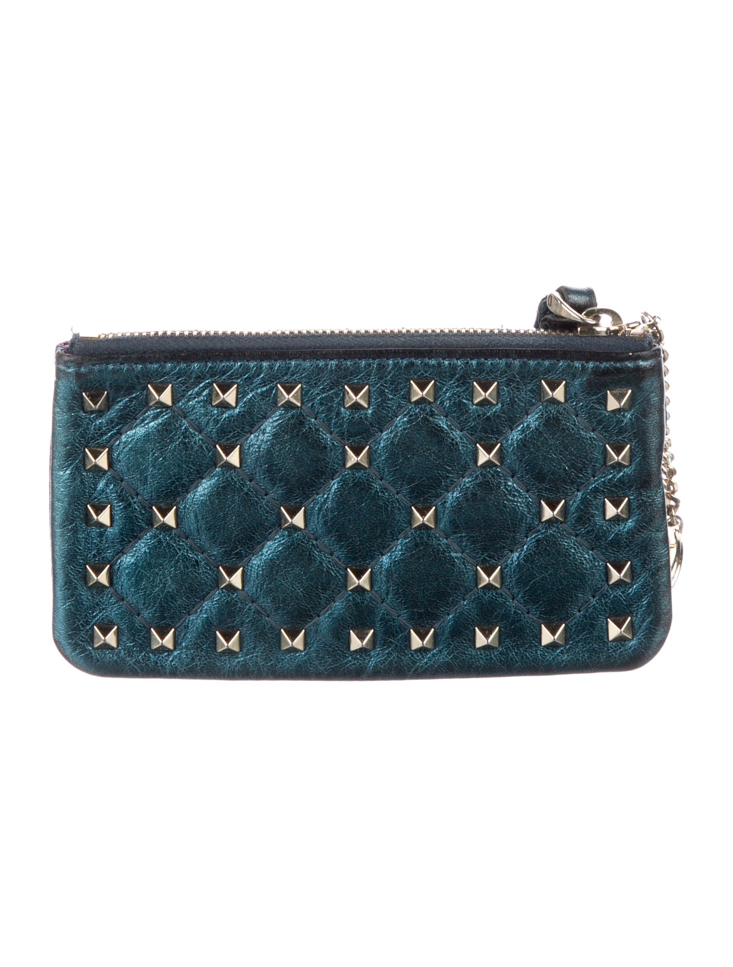 Valentino Blue Leather Studded Wallet