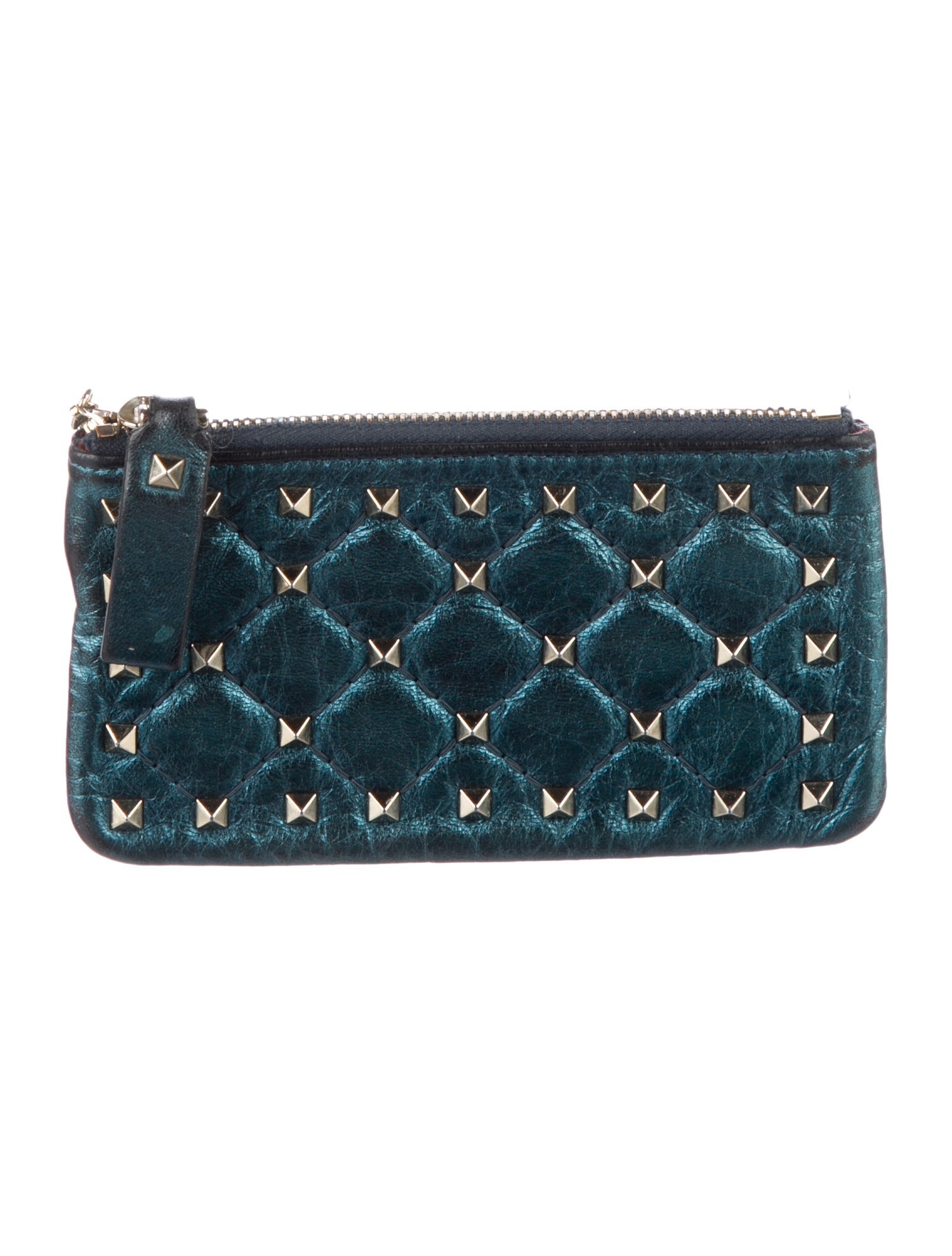 Valentino Blue Leather Studded Wallet