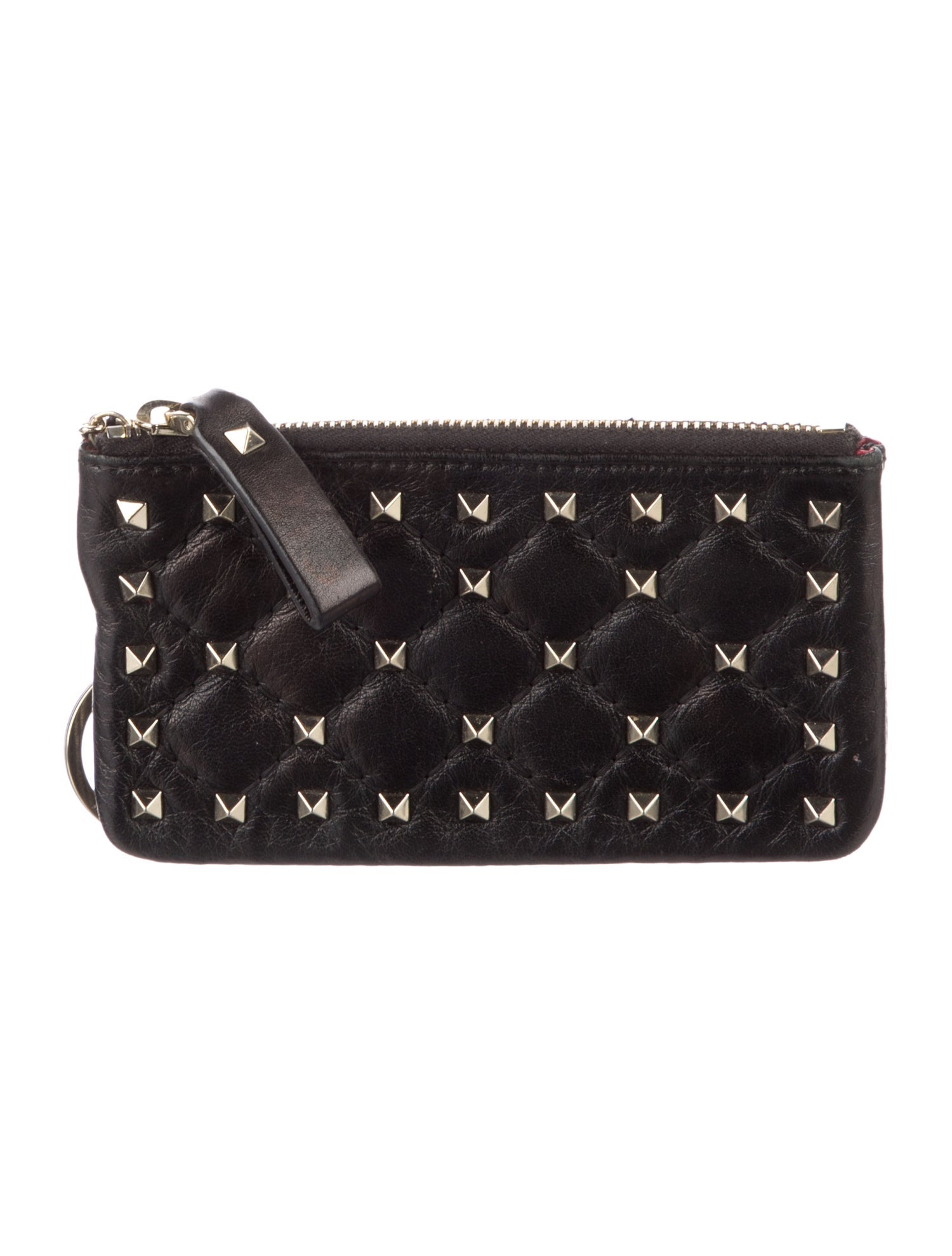 Valentino Studded Leather Keychain