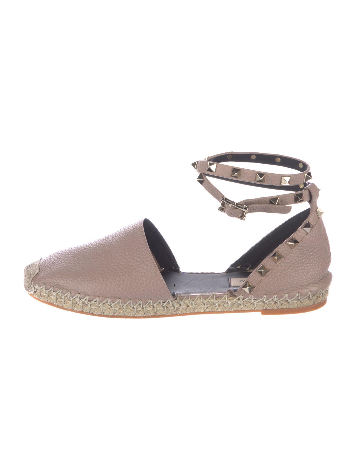 Valentino Rockstud Accents Leather D'Orsay Flats