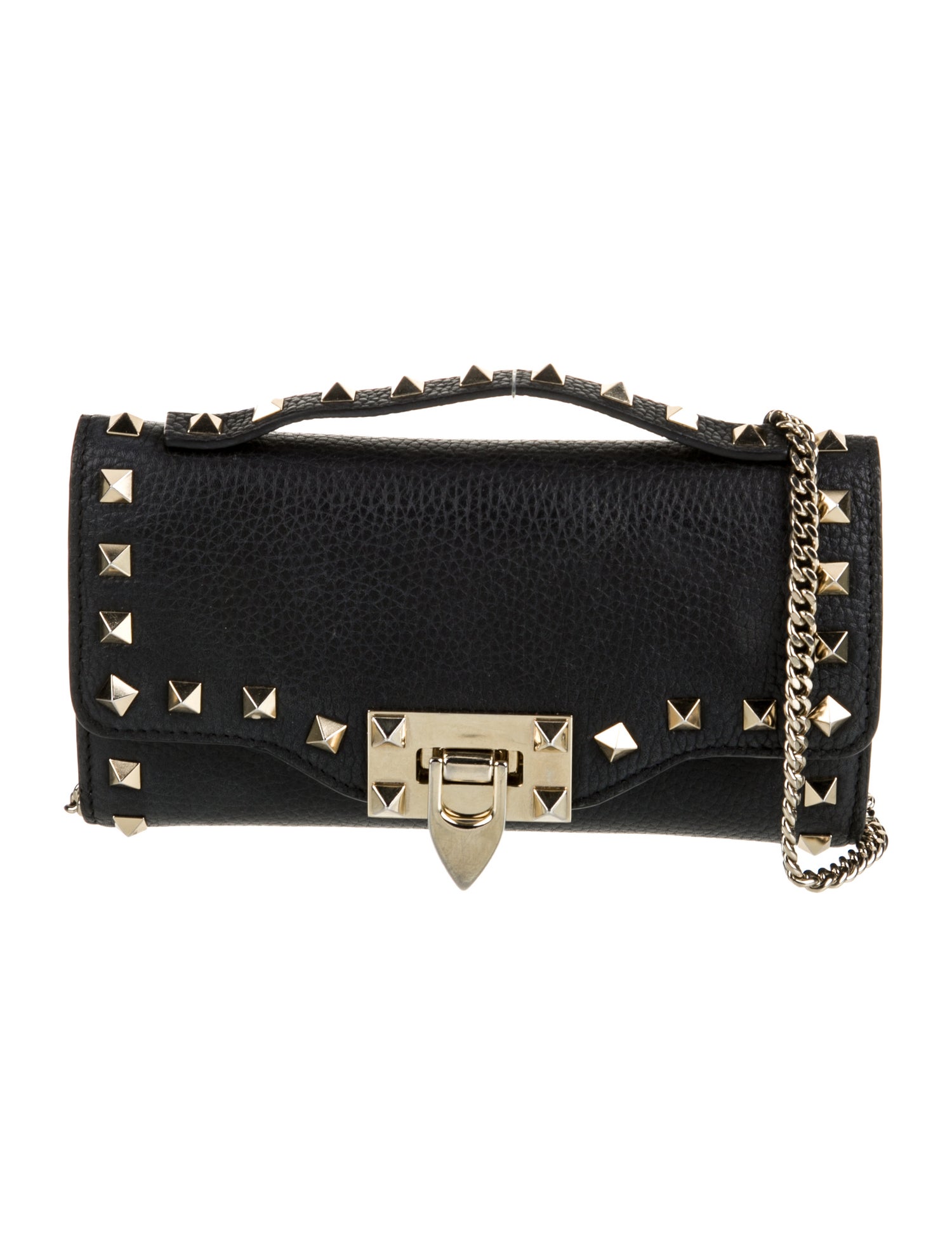 Valentino Rockstud Accents Leather Wristlet