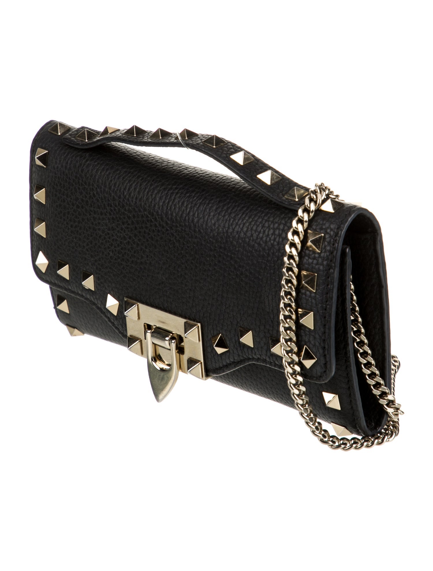 Valentino Rockstud Accents Leather Wristlet