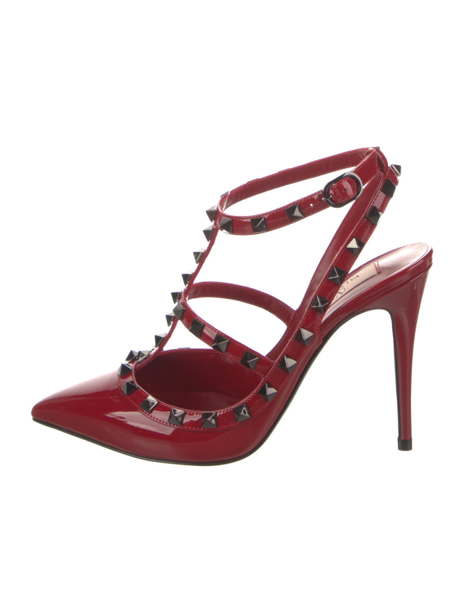 Valentino Rockstud Accents Leather T-Strap Pumps w/ Tags