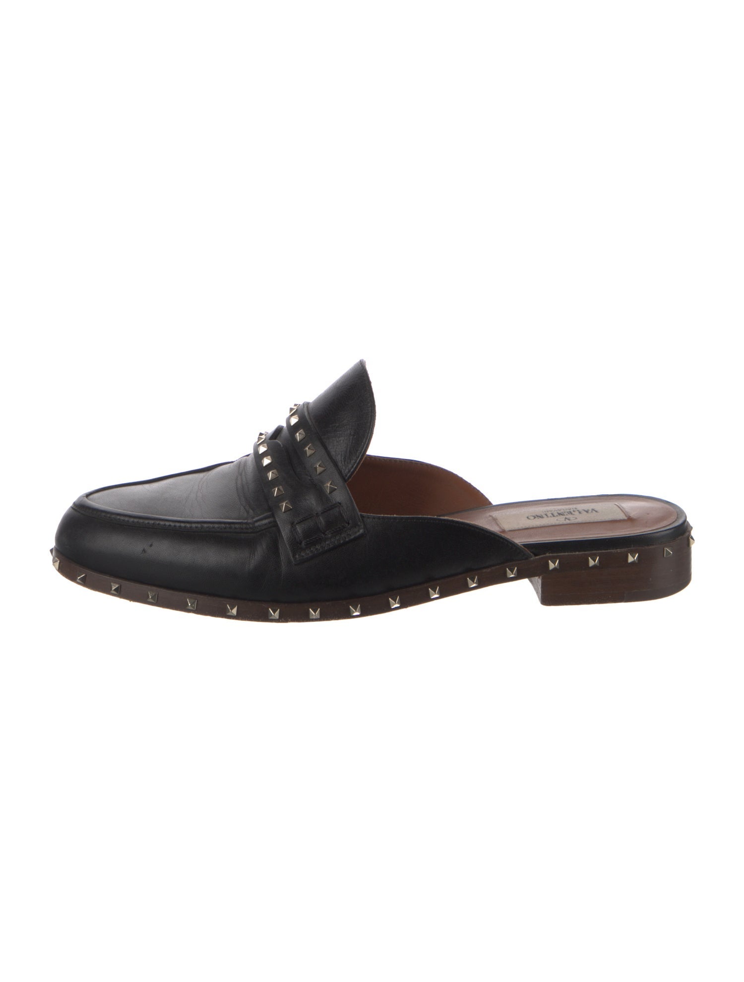 Valentino Leather Studded Accents Mules