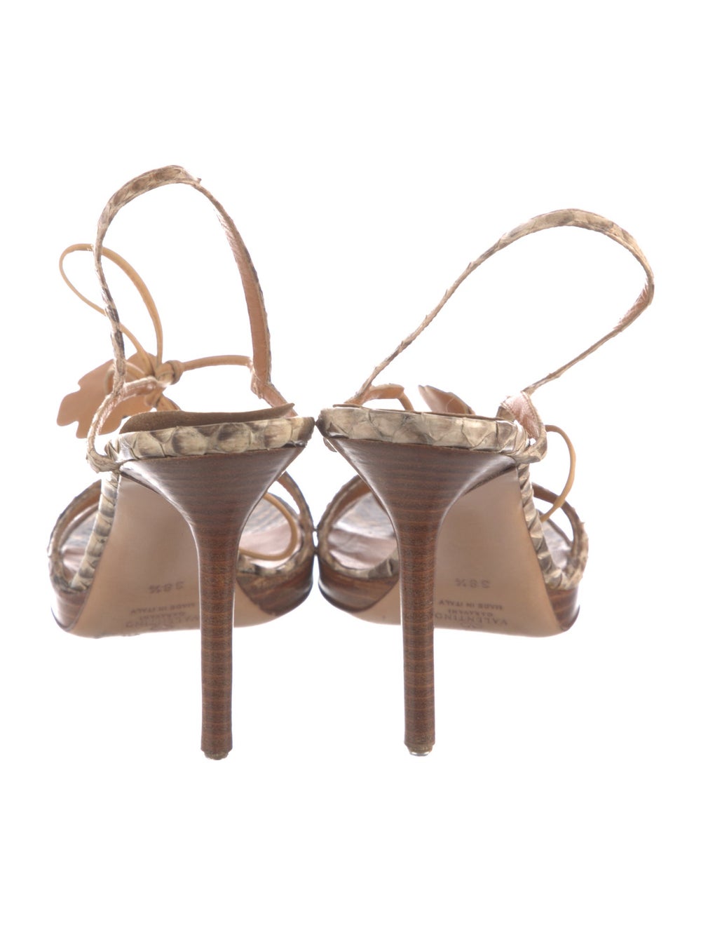 Valentino Python Slingback Sandals Neutrals Anima… - image 4