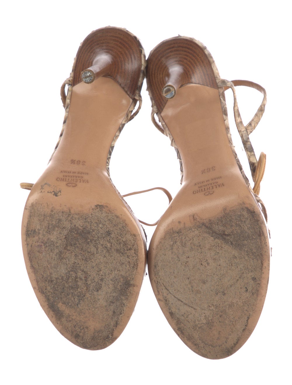 Valentino Python Slingback Sandals Neutrals Anima… - image 5