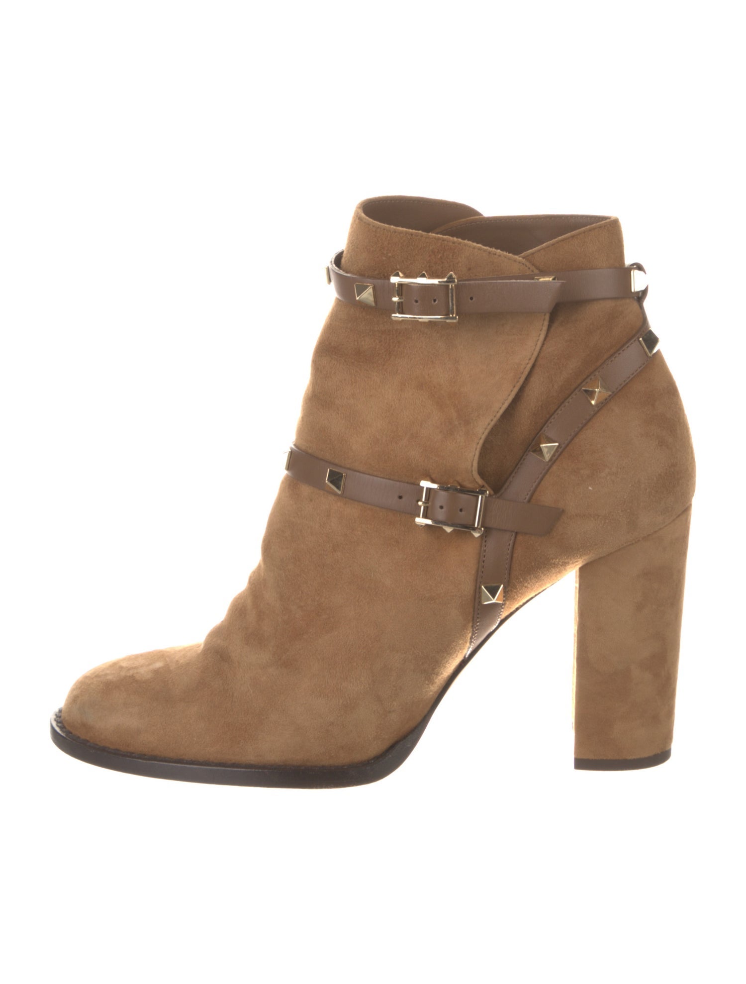 Valentino Rockstud Accents Suede Boots