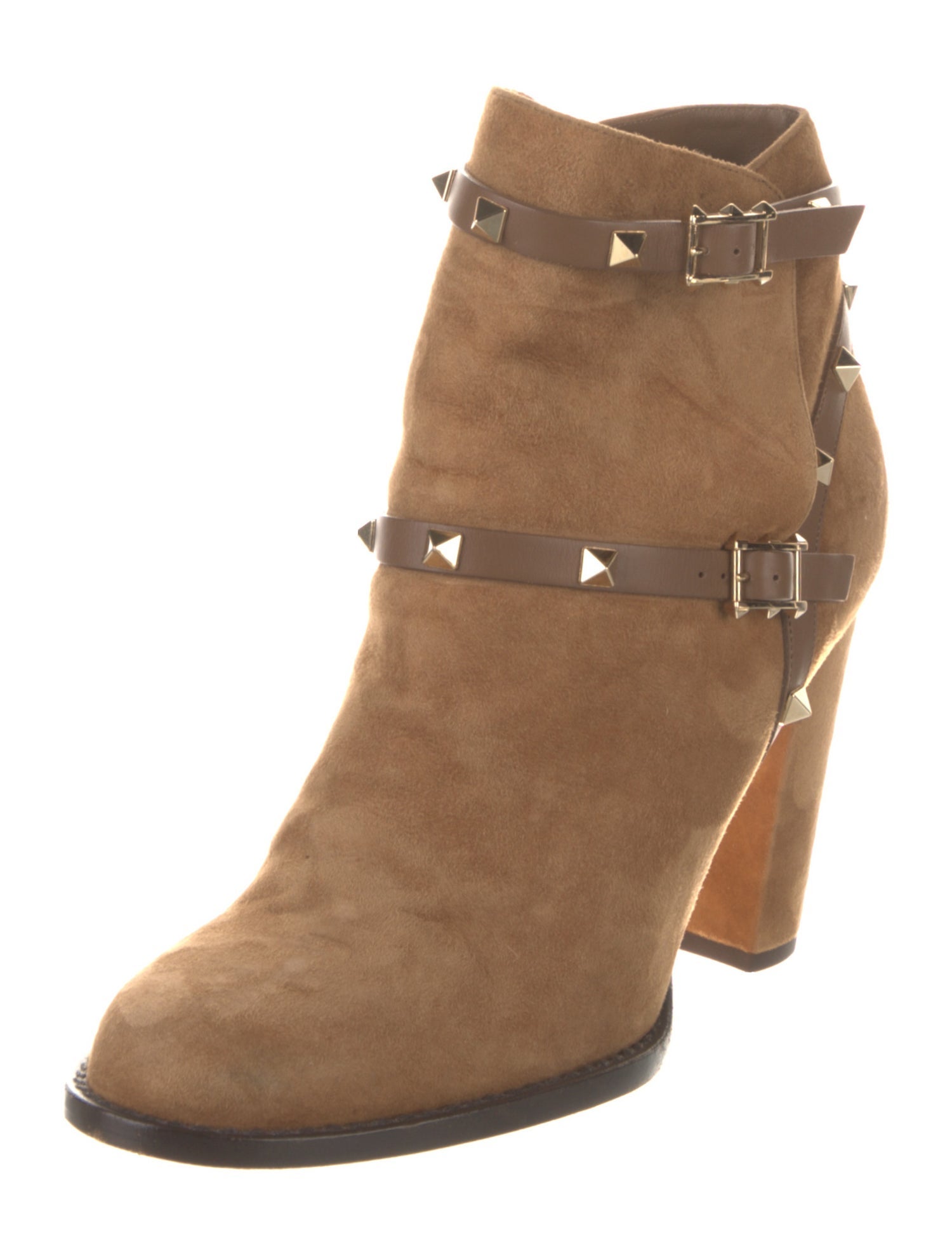 Valentino Rockstud Accents Suede Boots