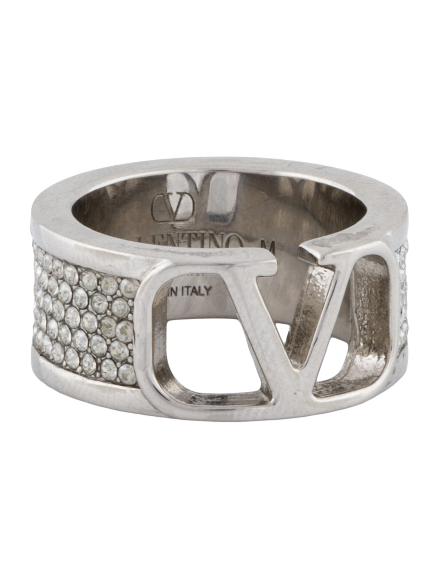 Valentino Crystal Vlogo Signature Ring