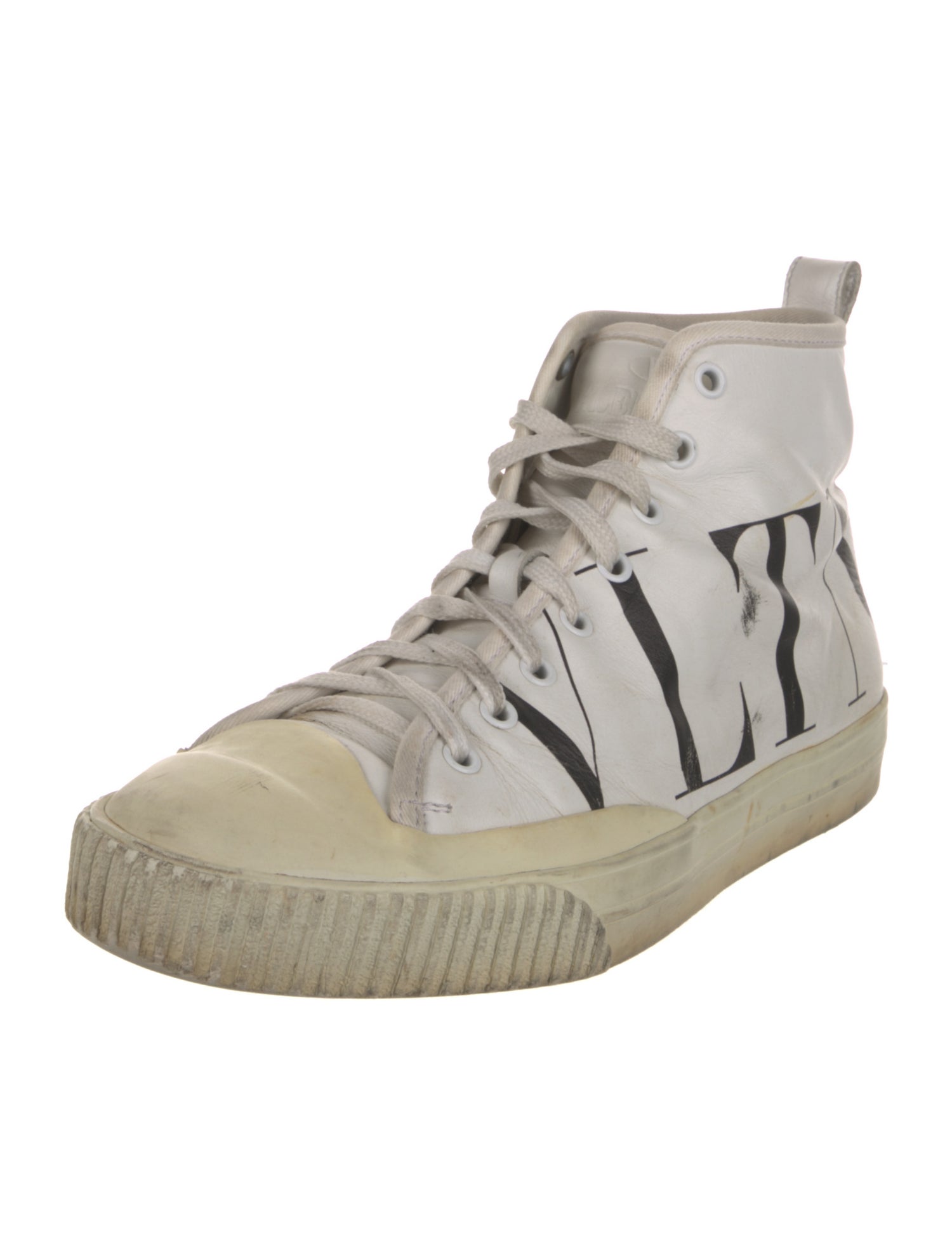 Valentino Leather Printed Sneakers