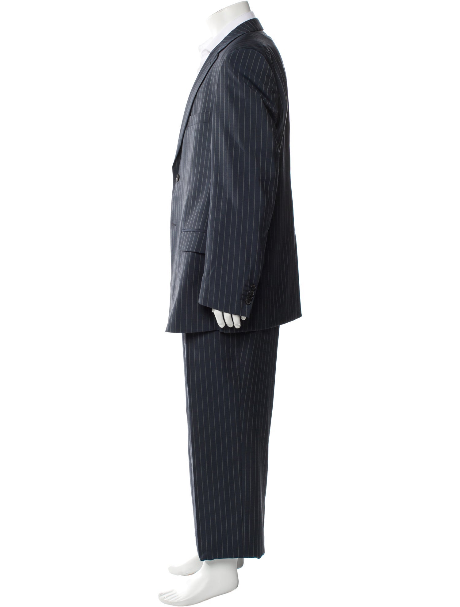 Valentino Virgin Wool Striped Two-Piece Suit