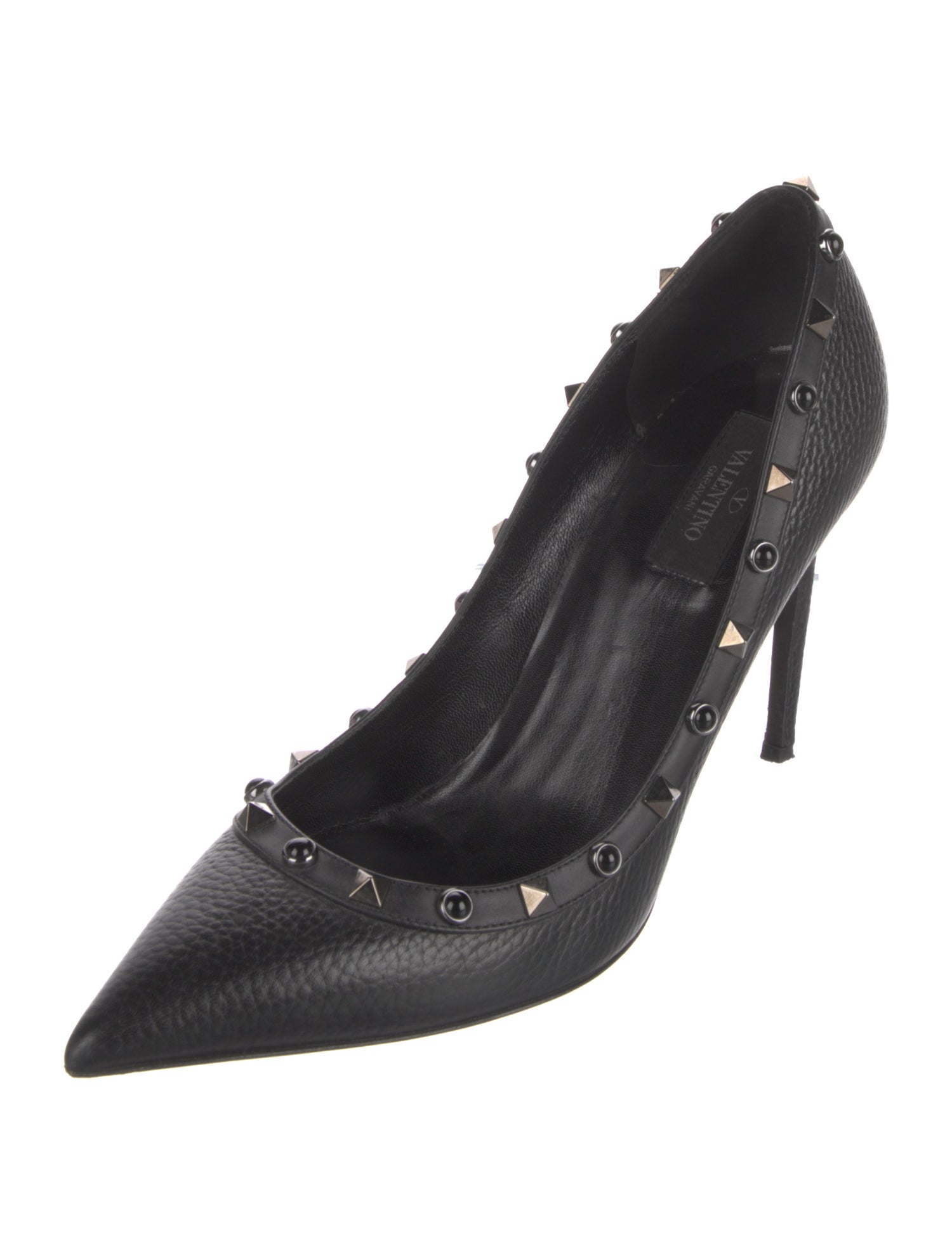 Valentino Rockstud Accents Leather Pumps