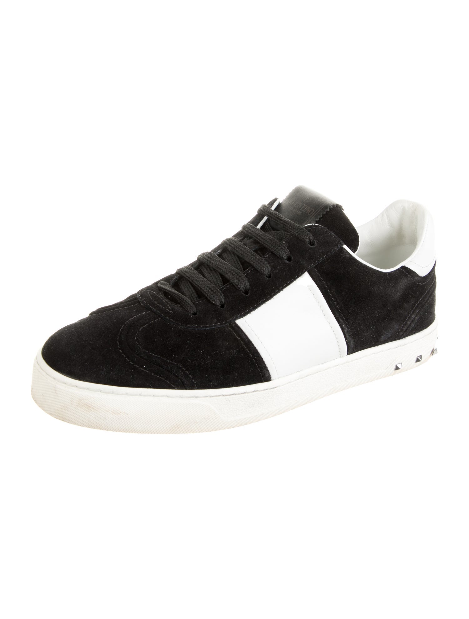 Valentino Rockstud Accents Suede Sneakers