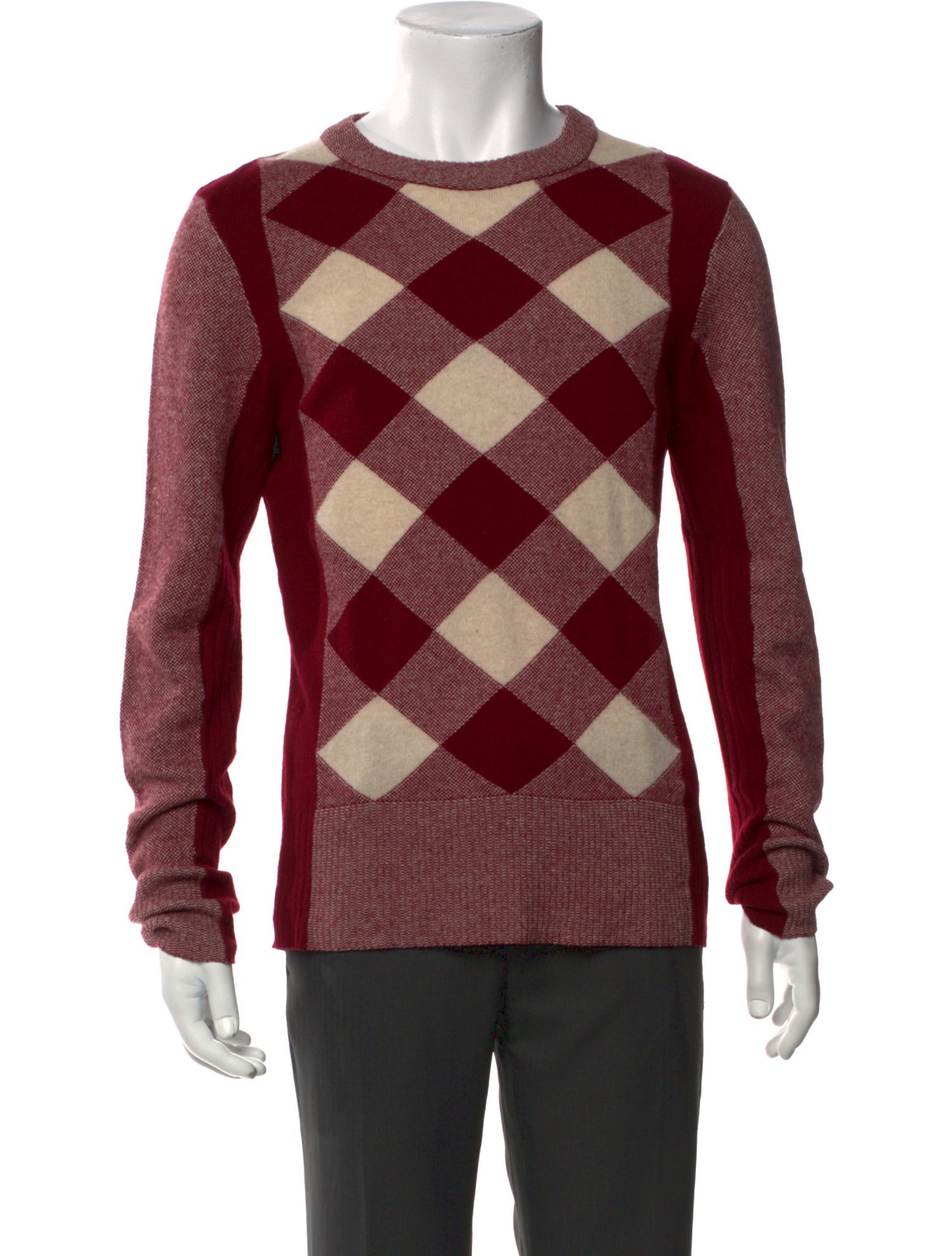Valentino Merino Wool Plaid Print Pullover