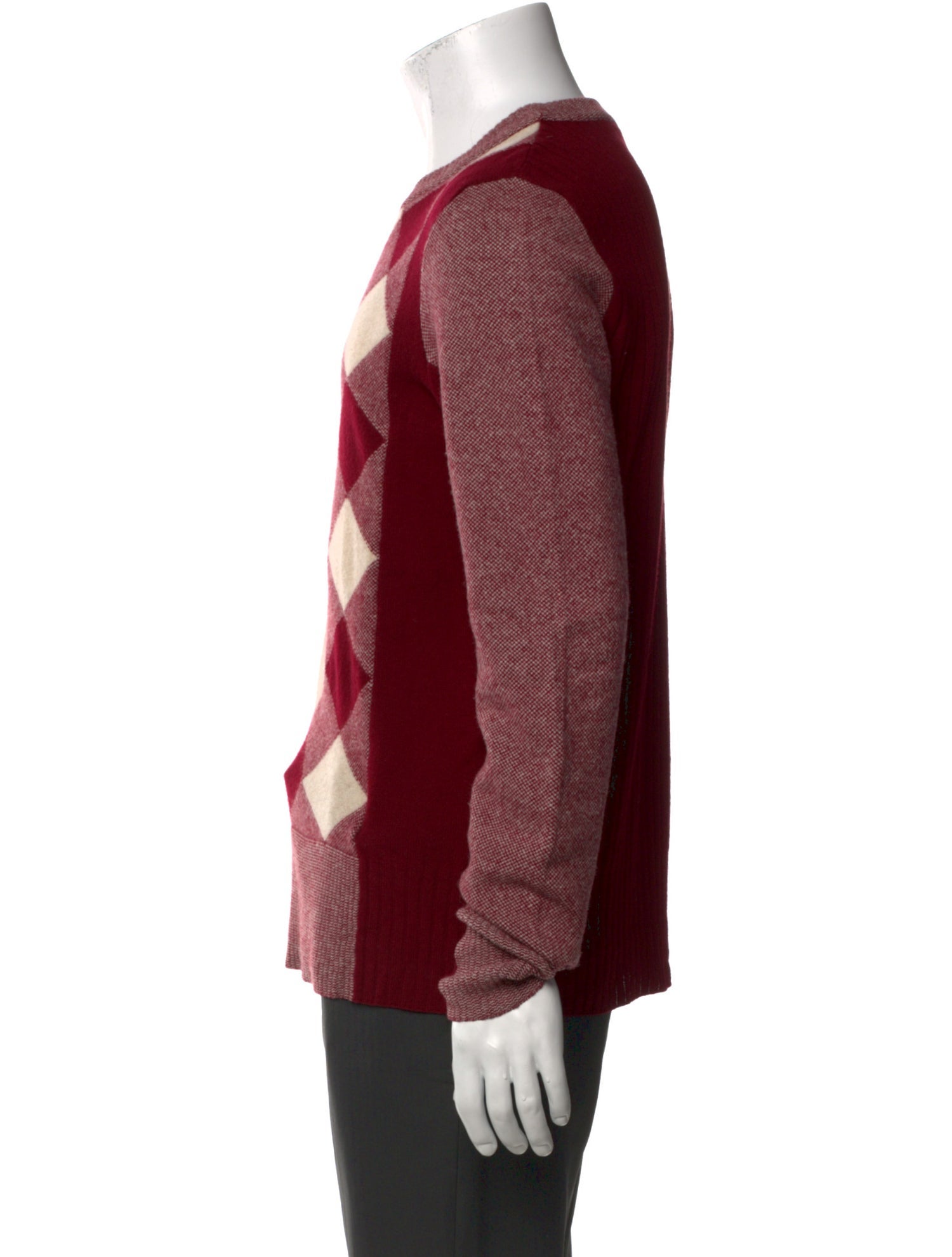 Valentino Merino Wool Plaid Print Pullover